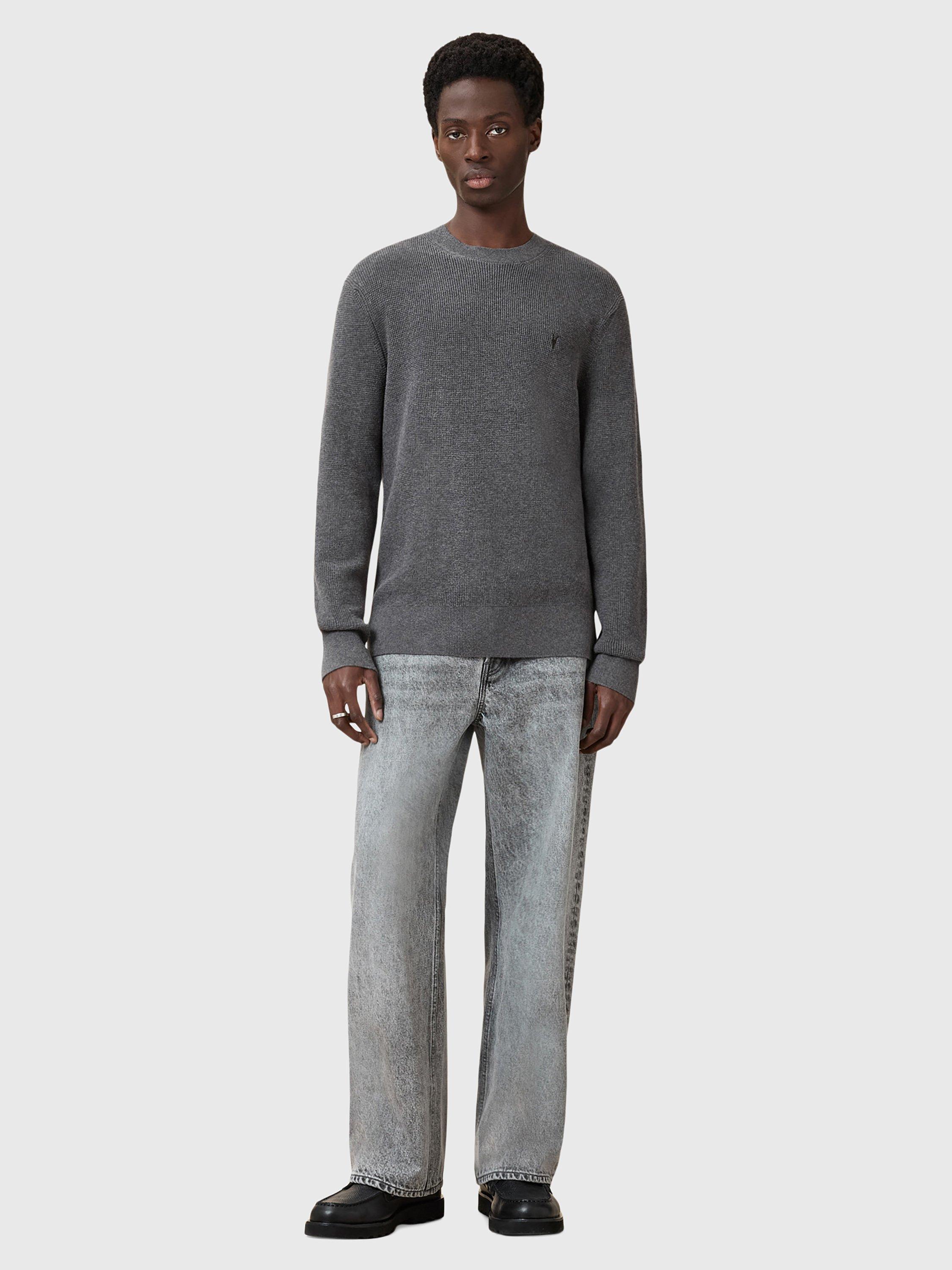 Product image 3 of 7, which shows AllSaints Aspen Organic Cotton Rich Jumper, Monument Grey, XS