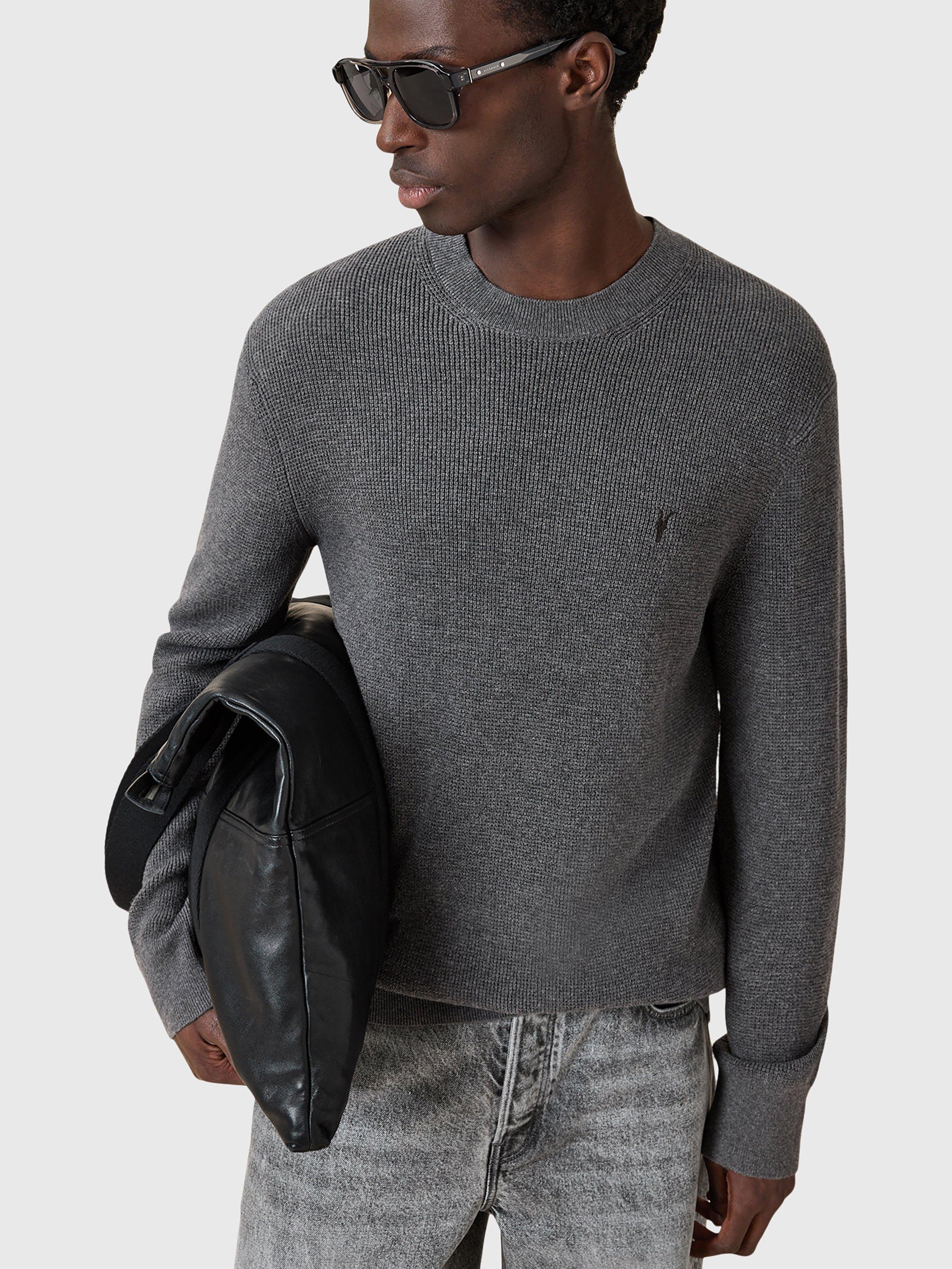 Product image 6 of 7, which shows AllSaints Aspen Organic Cotton Rich Jumper, Monument Grey, XS