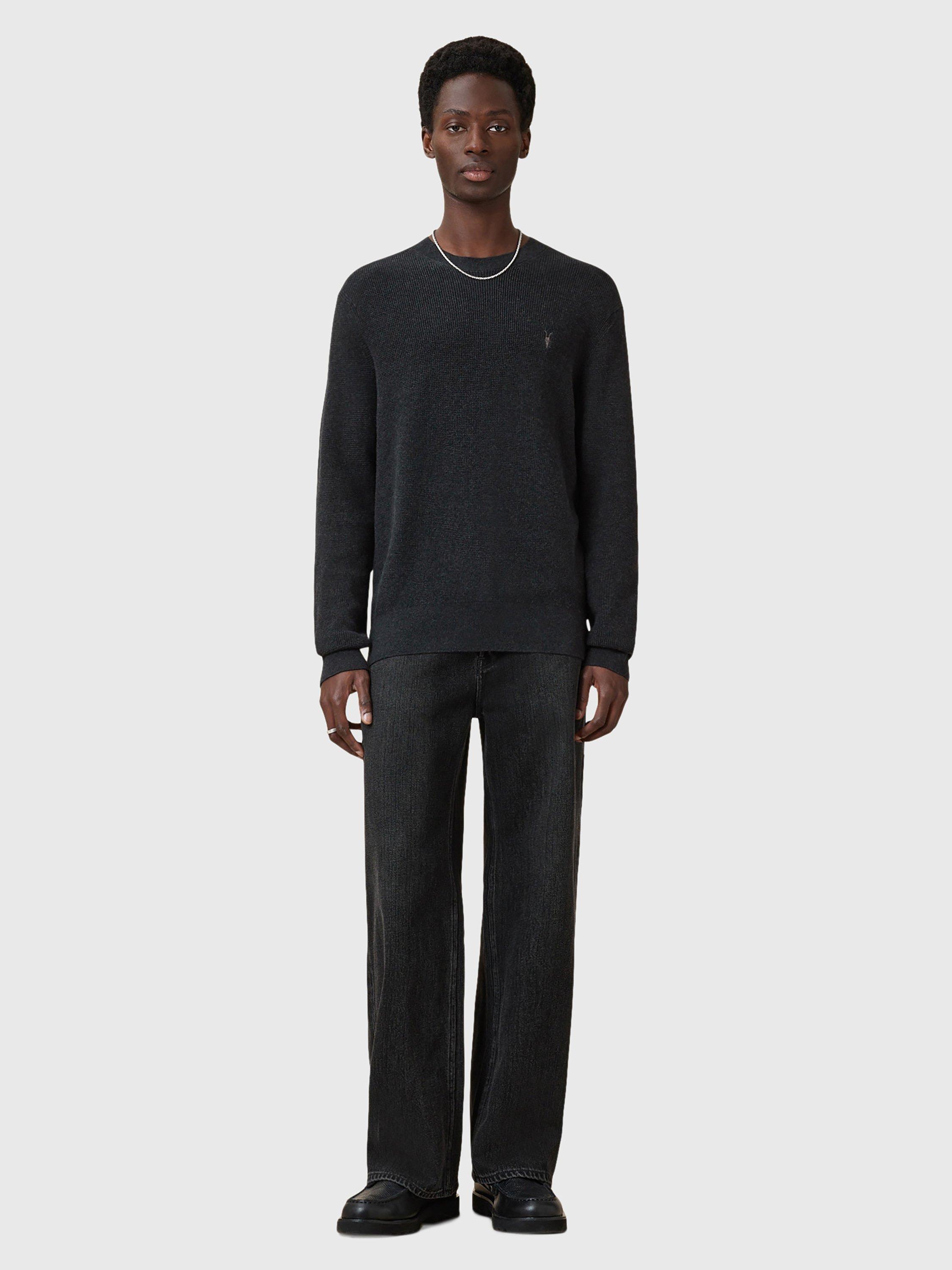 Product image 3 of 7, which shows AllSaints Aspen Organic Cotton Rich Jumper, Cinder Black, XS