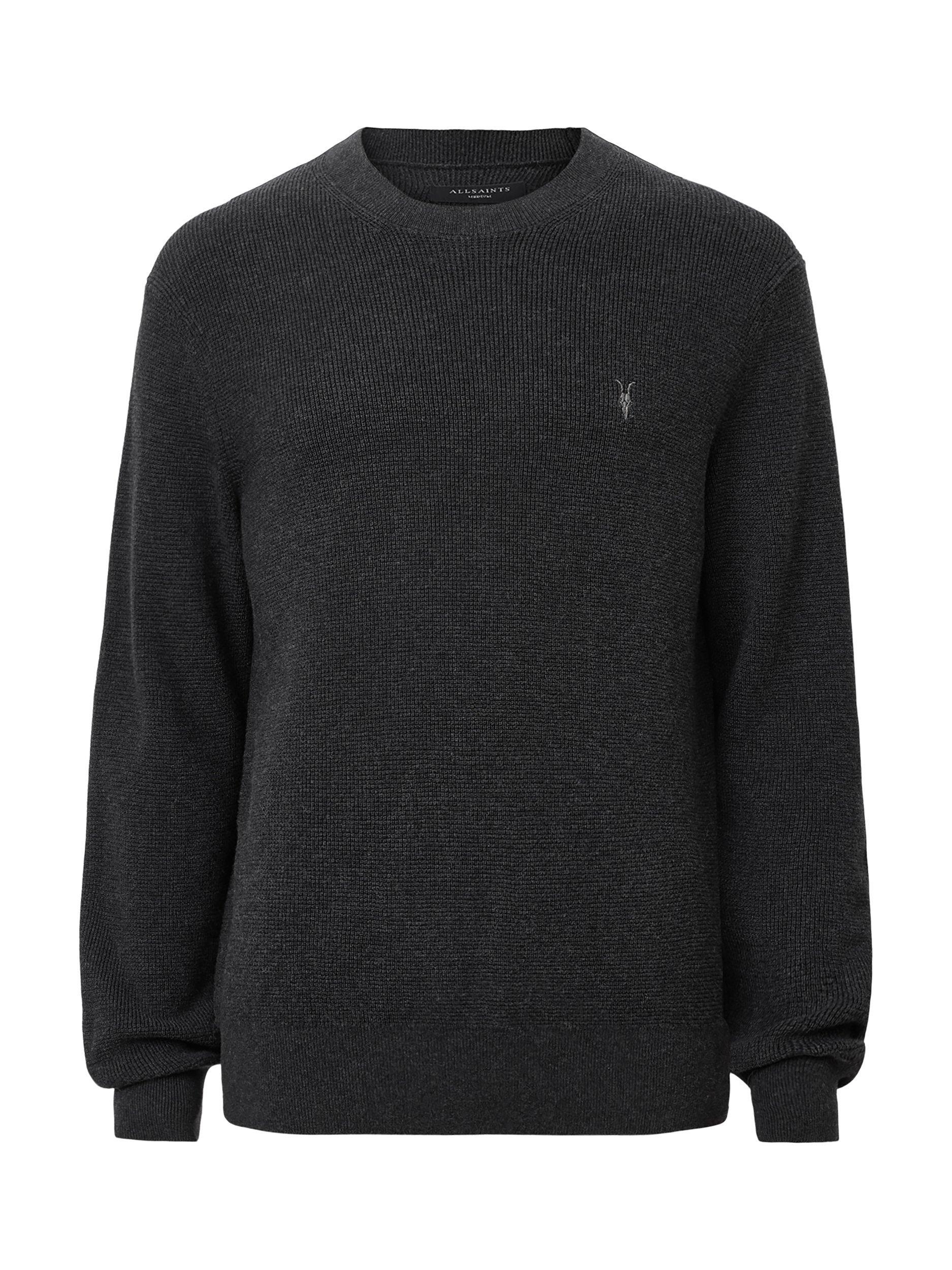 Product image 4 of 7, which shows AllSaints Aspen Organic Cotton Rich Jumper, Cinder Black, XS