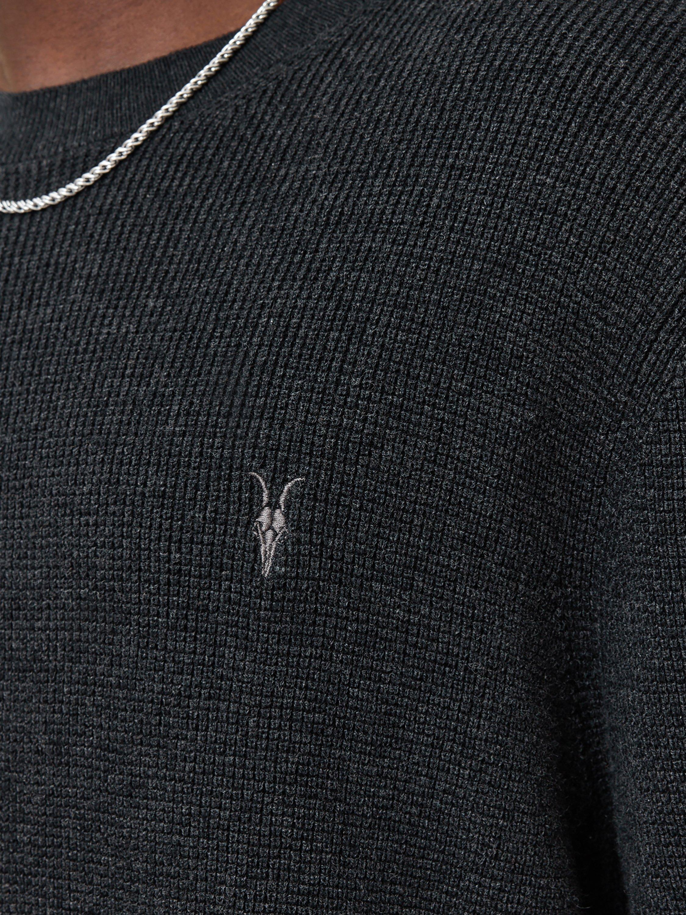 Product image 5 of 7, which shows AllSaints Aspen Organic Cotton Rich Jumper, Cinder Black, XS