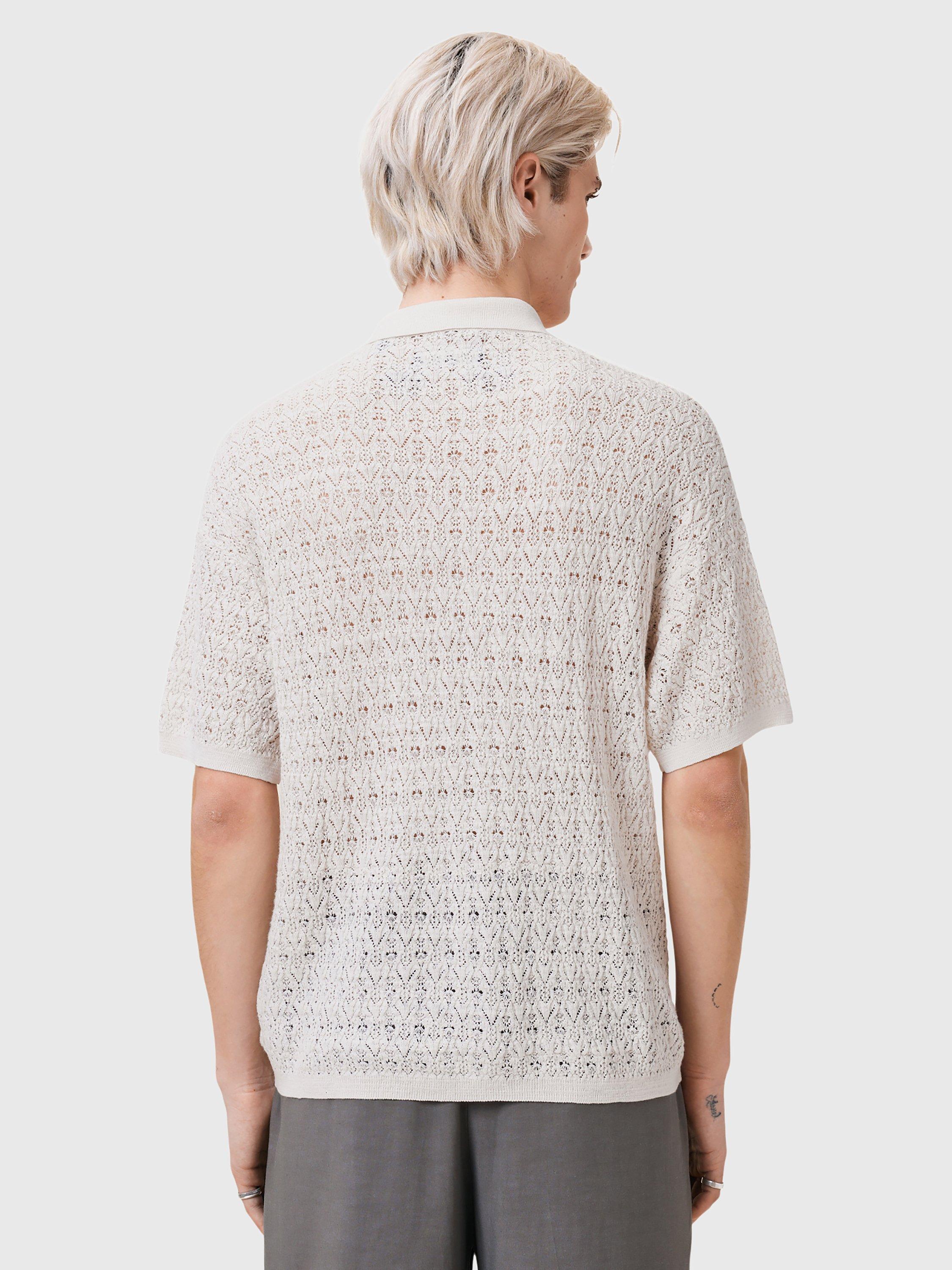 Product image 2 of 7, which shows AllSaints Loire Cotton Linen Blend Cardigan, Ecru, L
