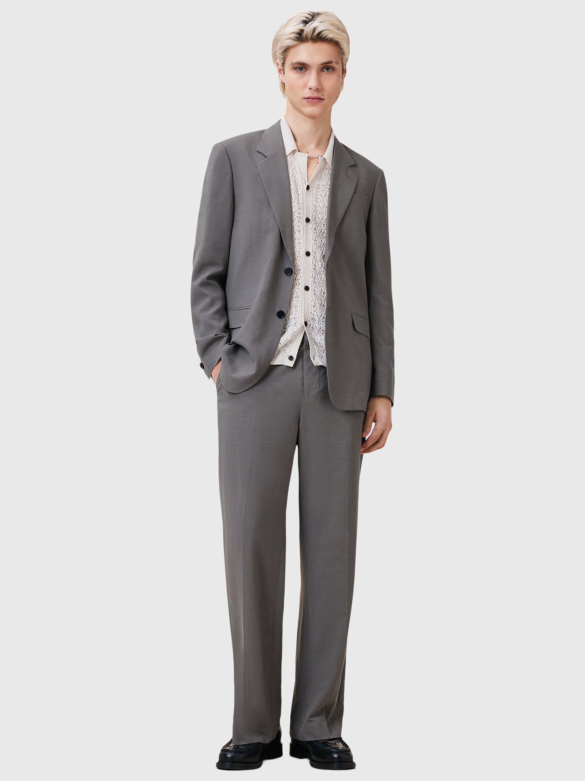 Product image 7 of 7, which shows AllSaints Loire Cotton Linen Blend Cardigan, Ecru, L