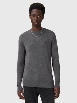 AllSaints Mode Merino Crew Neck Sweater, Monument Grey, Monument Grey