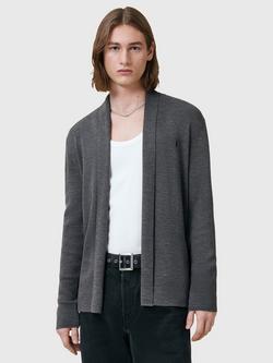 AllSaints Mode Merino Wool Open Cardigan, Monument Grey