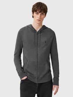 AllSaints Mode Merino Wool Zip Hoodie, Monument Grey