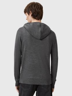 AllSaints Mode Merino Wool Zip Hoodie - view 2, Monument Grey