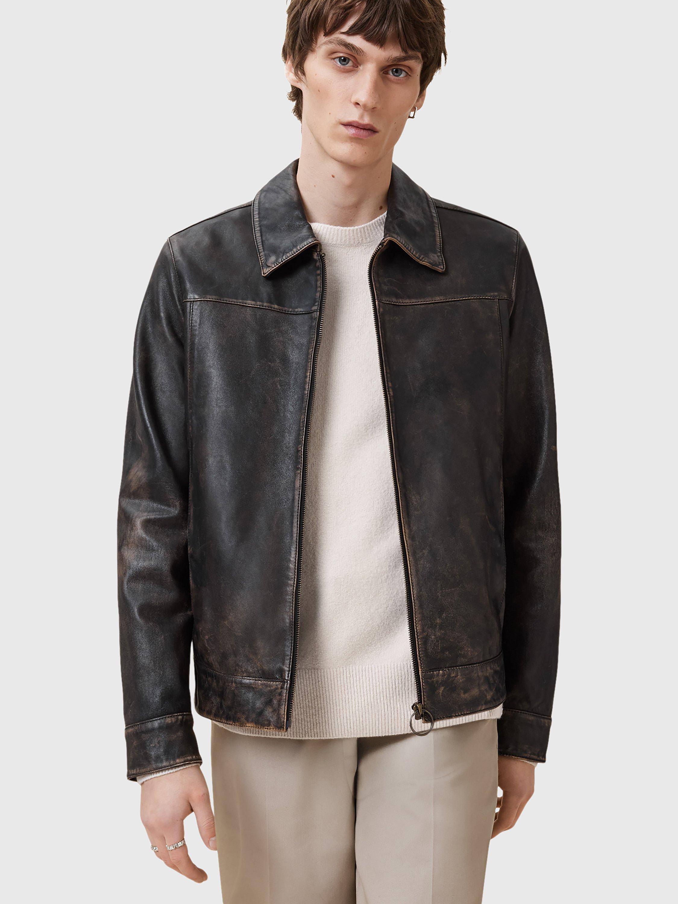 Product image 8 of 9, which shows AllSaints Statten Regular Fit Crew Neck Jumper, Cloudy White, L