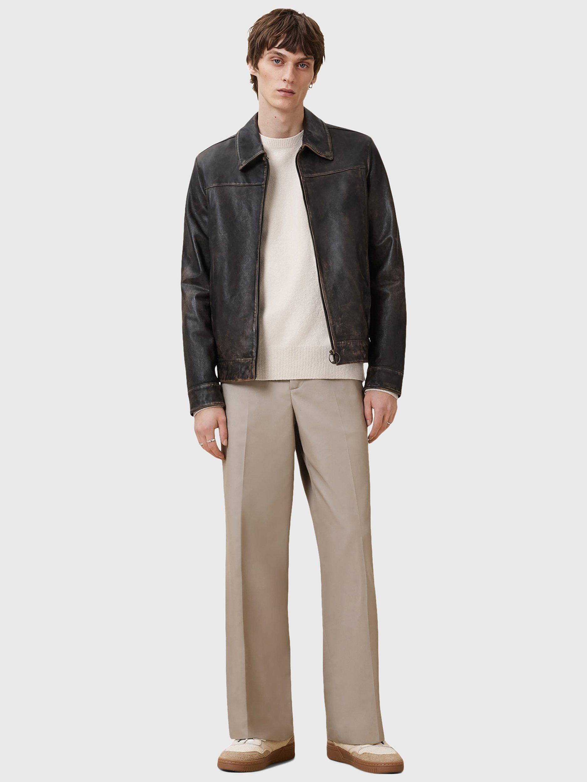 Product image 9 of 9, which shows AllSaints Statten Regular Fit Crew Neck Jumper, Cloudy White, L