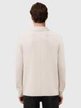 AllSaints Stattan Wool Blend Long Sleeve Polo Shirt, White Off White