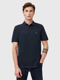 AllSaints Reform Slim Fit Cotton Polo Shirt, Navy