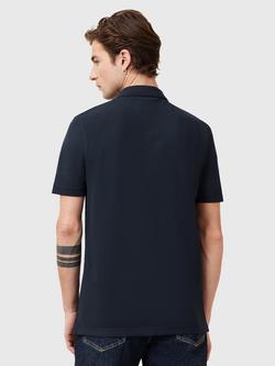 AllSaints Reform Slim Fit Cotton Polo Shirt - view 2, Navy
