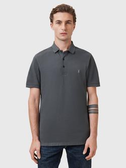 AllSaints Reform Slim Fit Cotton Polo Shirt, Carter Grey