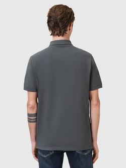 AllSaints Reform Slim Fit Cotton Polo Shirt - view 2, Carter Grey