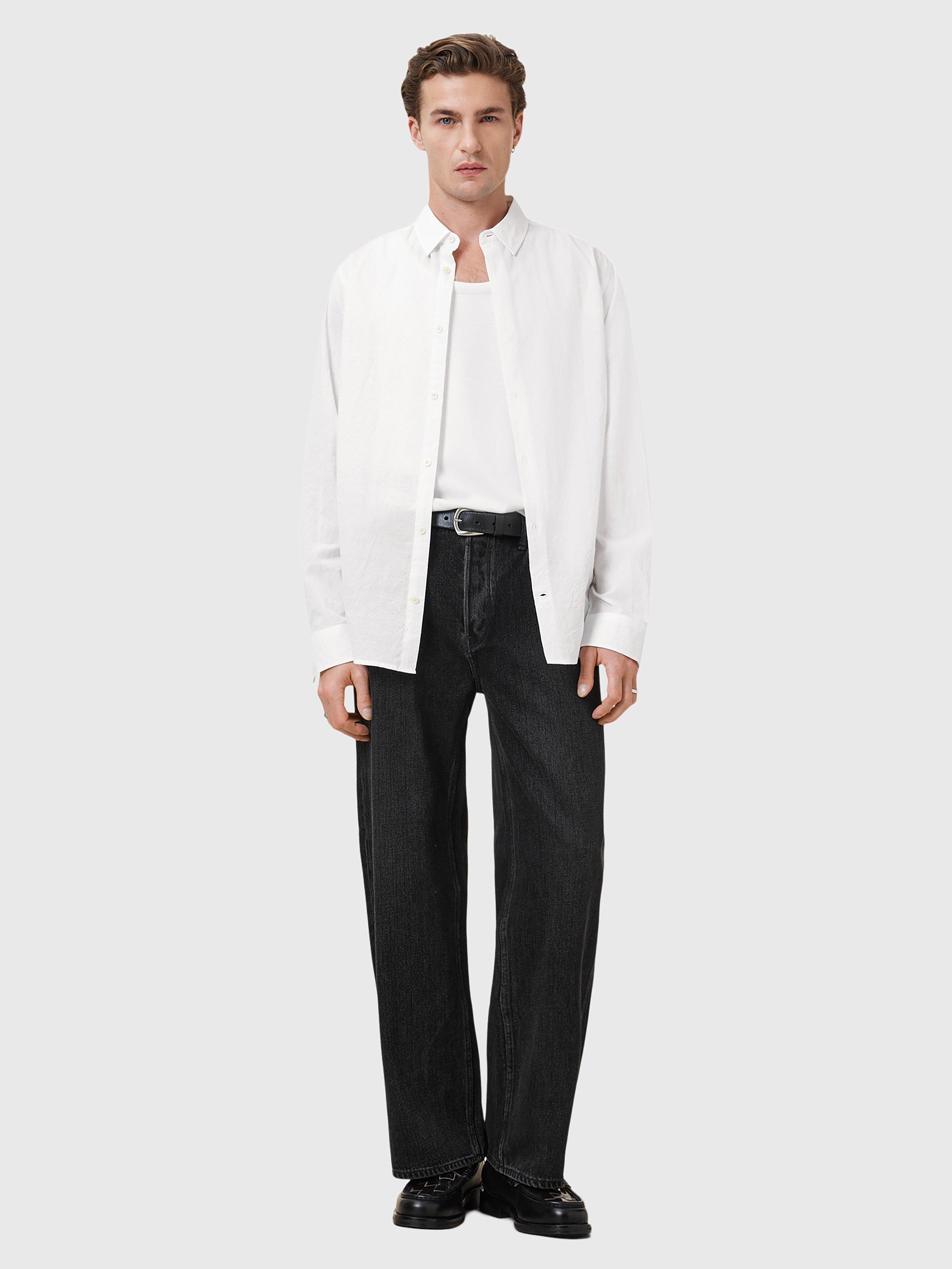 Product image 3 of 7, which shows AllSaints Cassis Organic Cotton Loose Fit Shirt, White, L