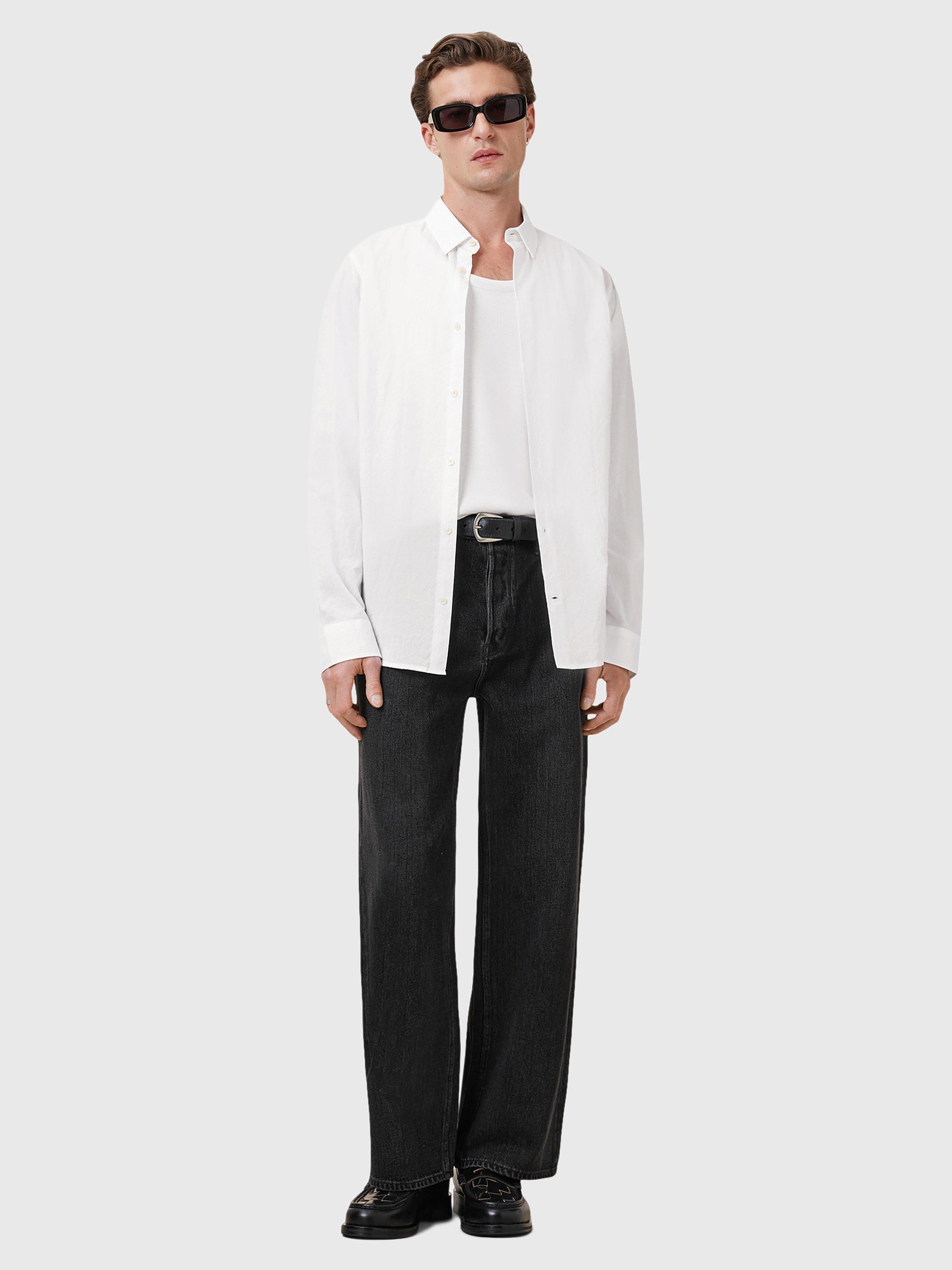 Product image 7 of 7, which shows AllSaints Cassis Organic Cotton Loose Fit Shirt, White, L