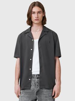 AllSaints Hudson Organic Cotton Relaxed Fit Shirt, Carter Grey