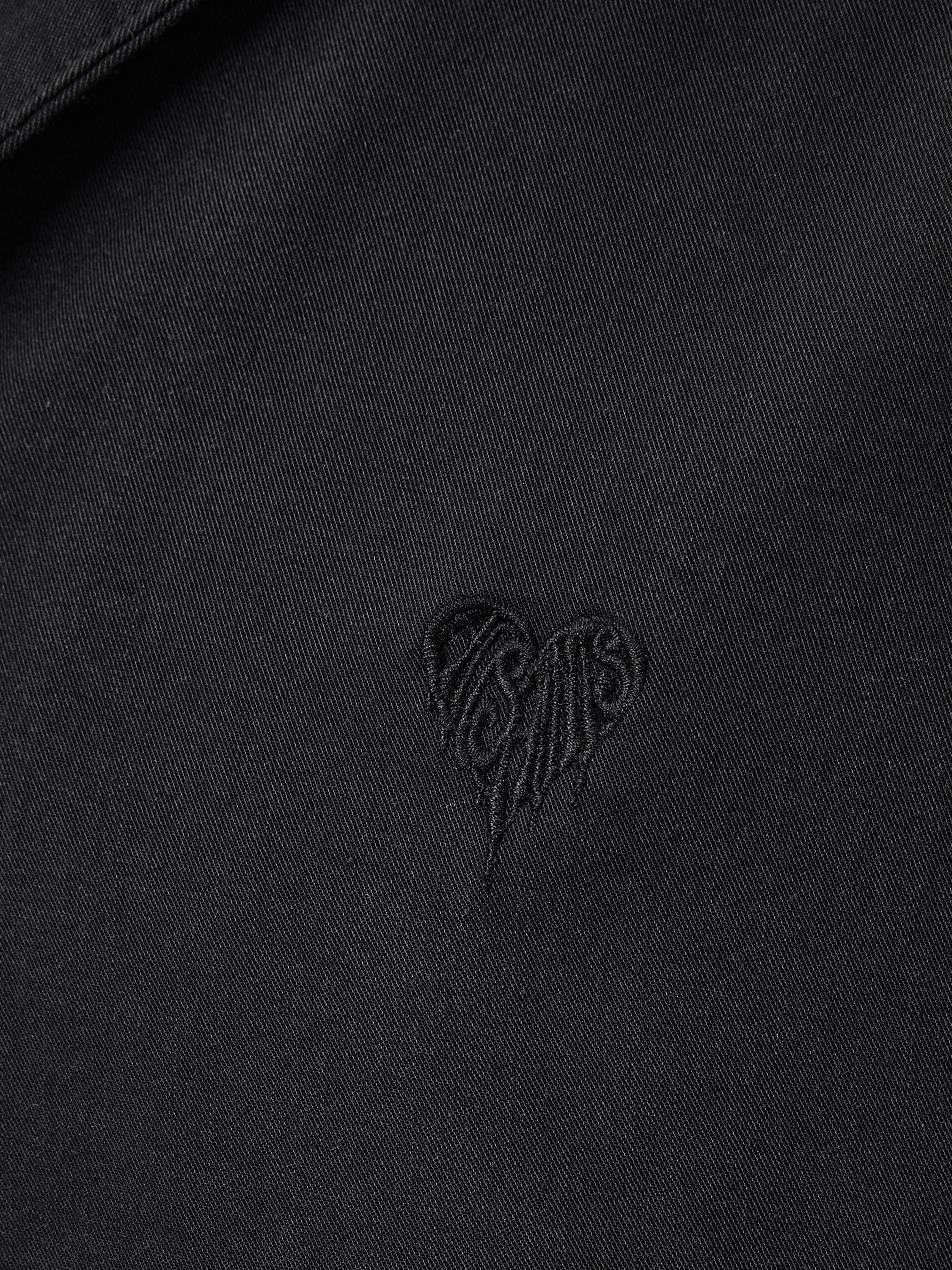 Product image 6 of 8, which shows AllSaints Rialto Loose Fit Resort Collar Shirt, Black, XS