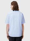 AllSaints Valmer Cotton Blend Loose Fit Revere Collar Shirt, Shore Blue
