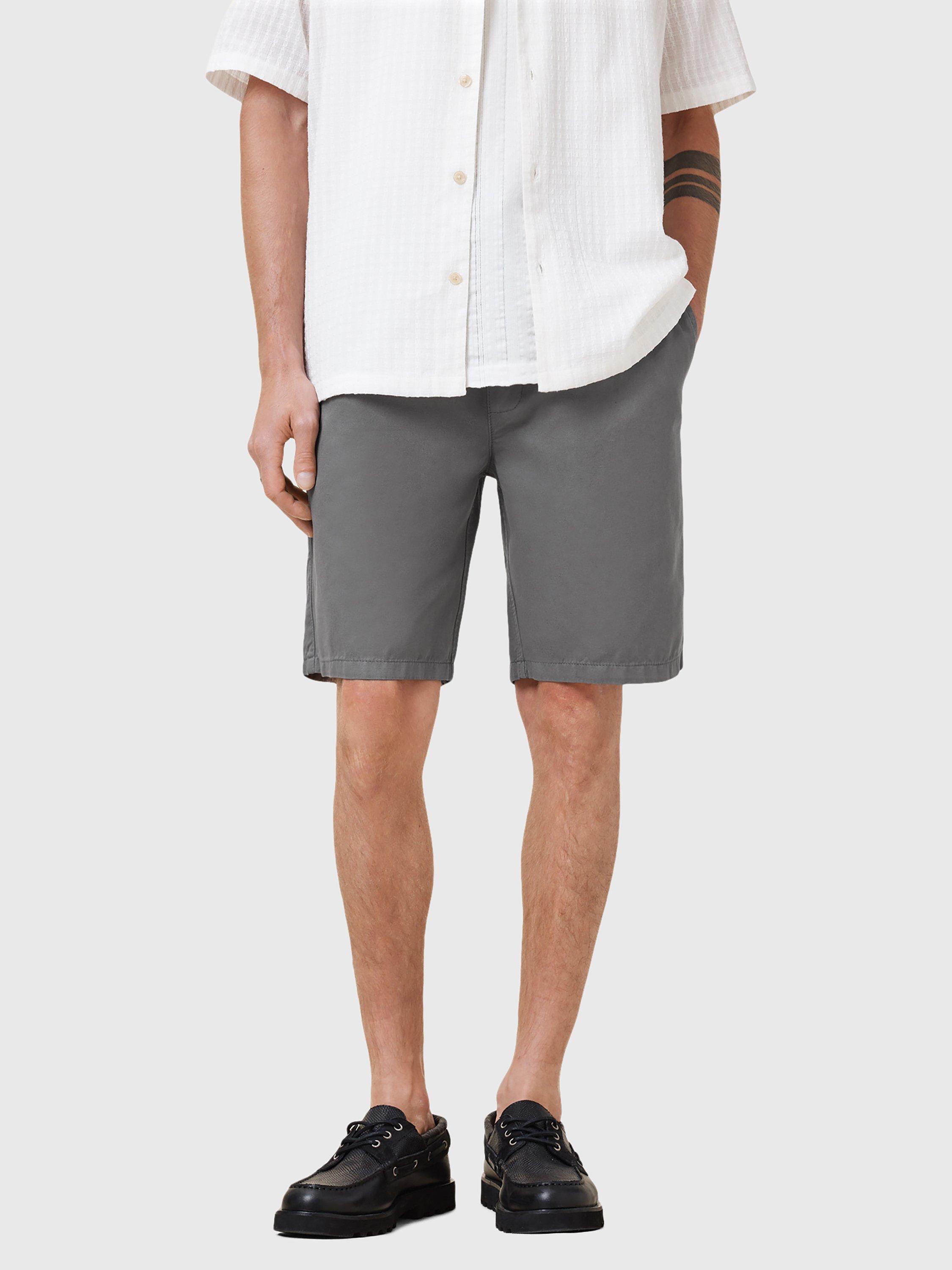 Product image 1 of 8, which shows AllSaints Hanbury Shorts, Pillar Grey, L