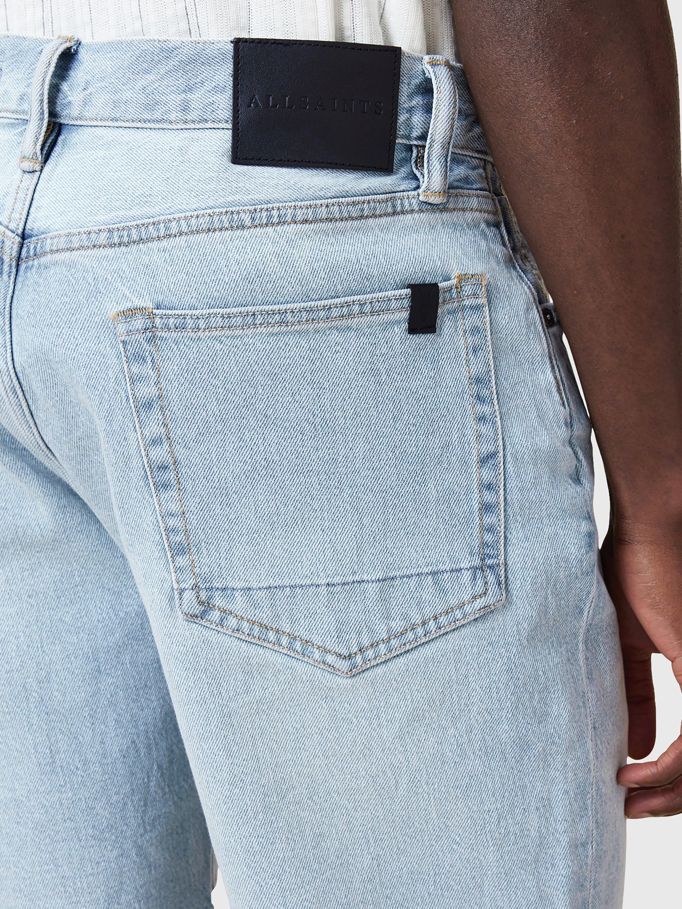 Product image 6 of 8, which shows AllSaints Switch Slim Fit Denim Shorts, Blue Light, 28R