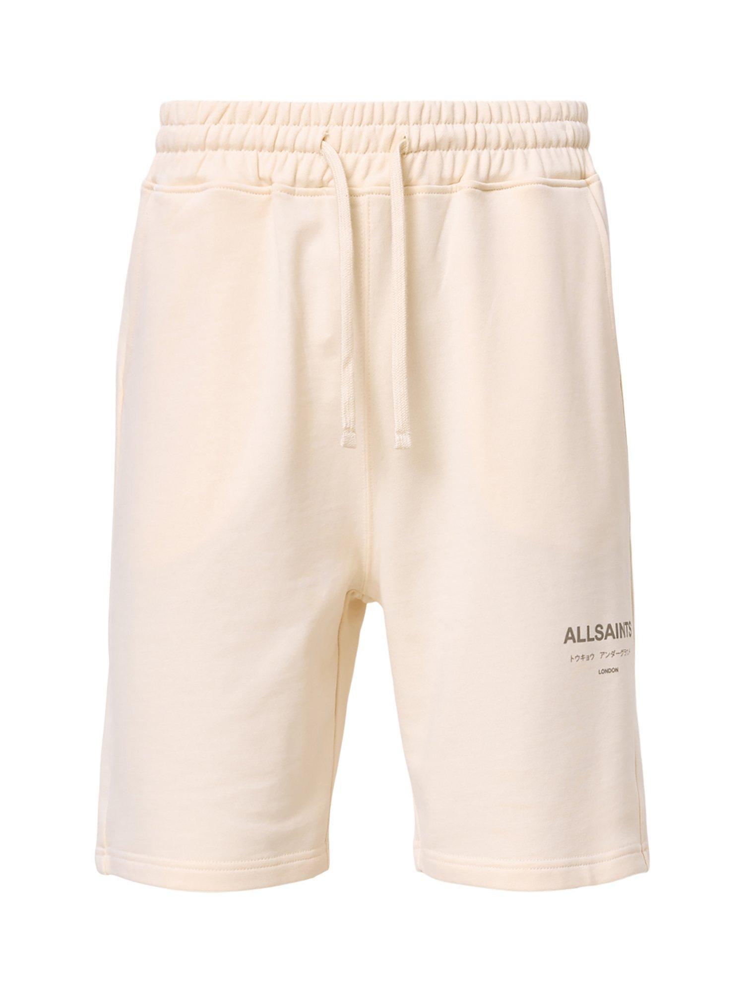 Product image 4 of 8, which shows AllSaints Underground Organic Cotton Sweat Shorts, Sandy White, L