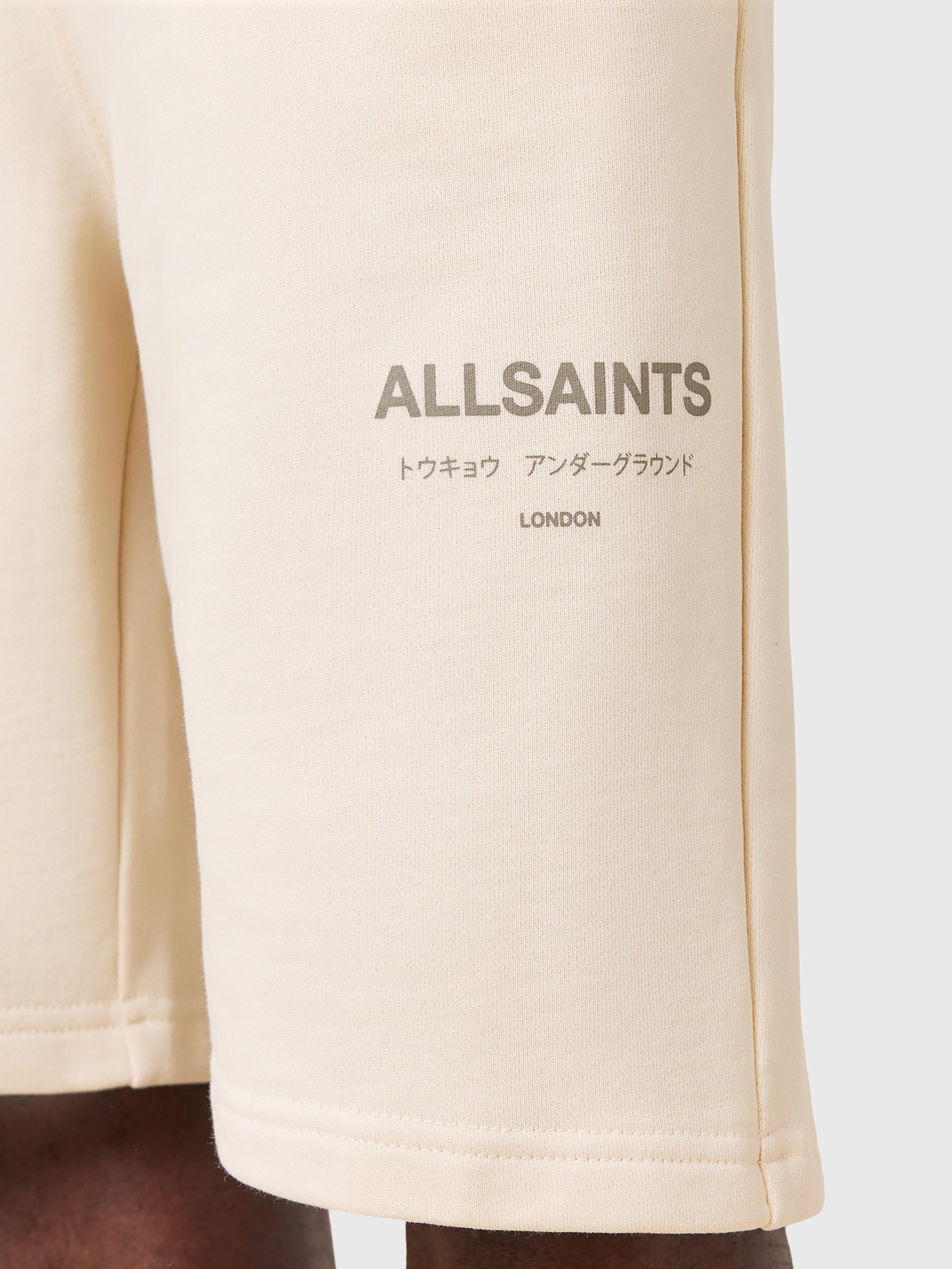 Product image 6 of 8, which shows AllSaints Underground Organic Cotton Sweat Shorts, Sandy White, L