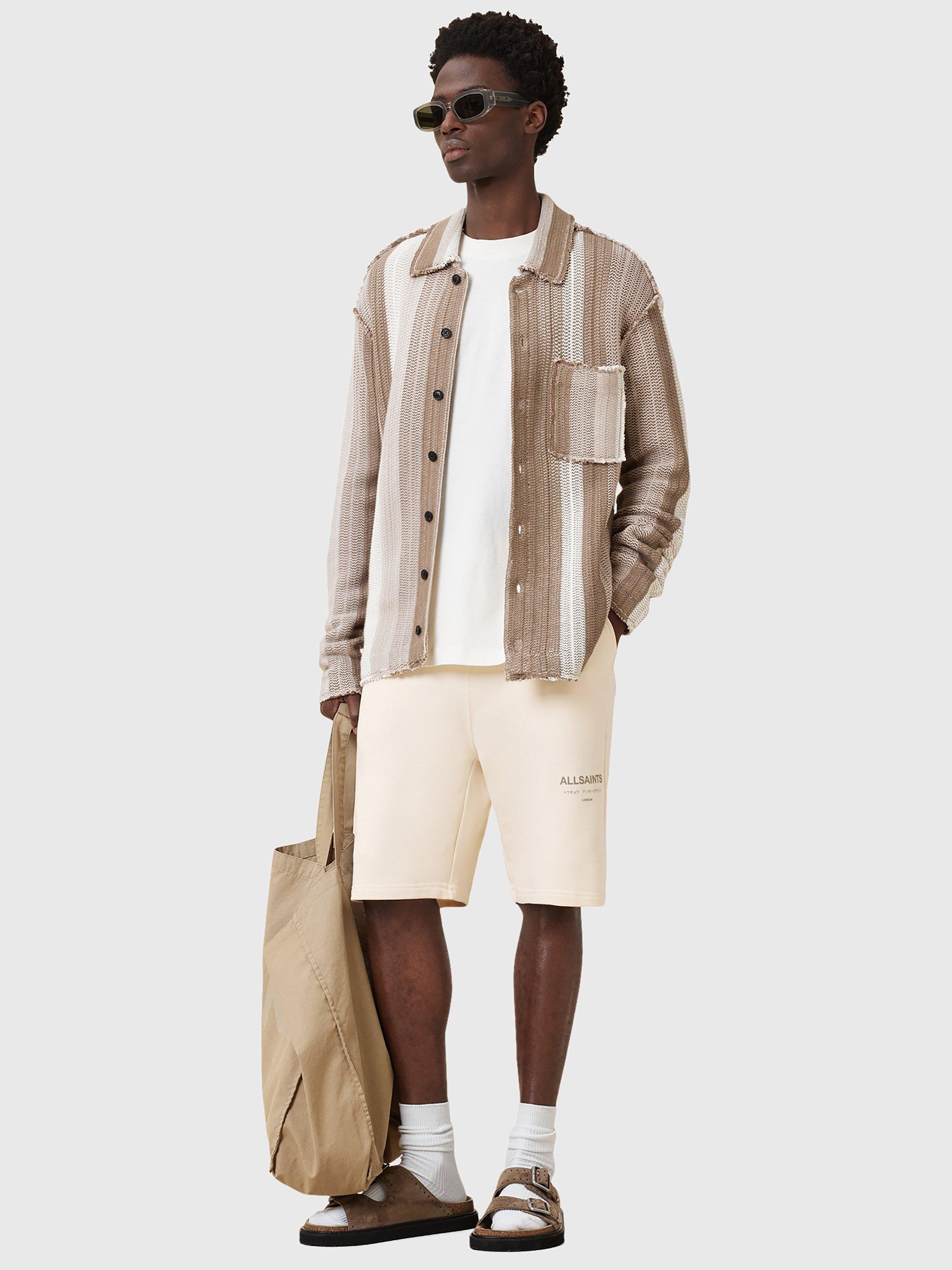 Product image 8 of 8, which shows AllSaints Underground Organic Cotton Sweat Shorts, Sandy White, L
