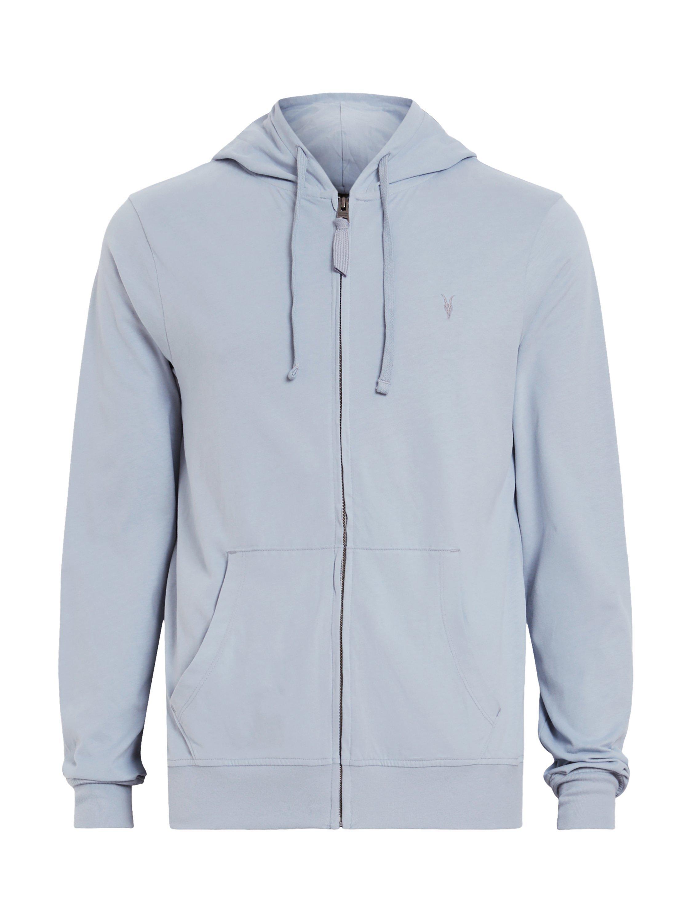 Product image 4 of 7, which shows AllSaints Brace Organic Cotton Hoodie, Willow Blue, L