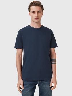 AllSaints Brace Organic Cotton Slim Fit Short Sleeve Logo T-Shirt, Navy