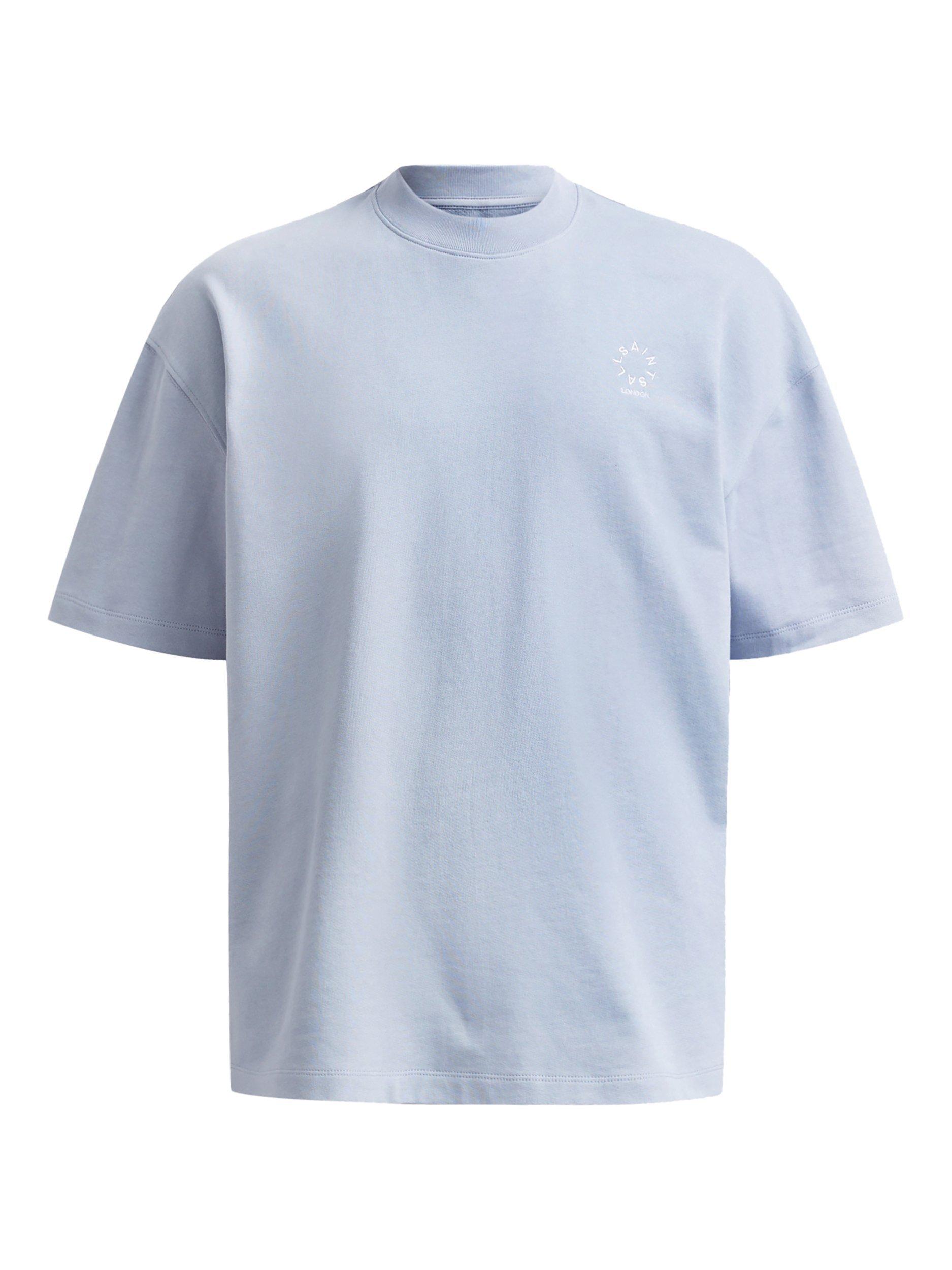 Product image 4 of 11, which shows AllSaints Haven Organic Cotton Loose Fit Short Sleeve T-Shirt, Willow Blue, S