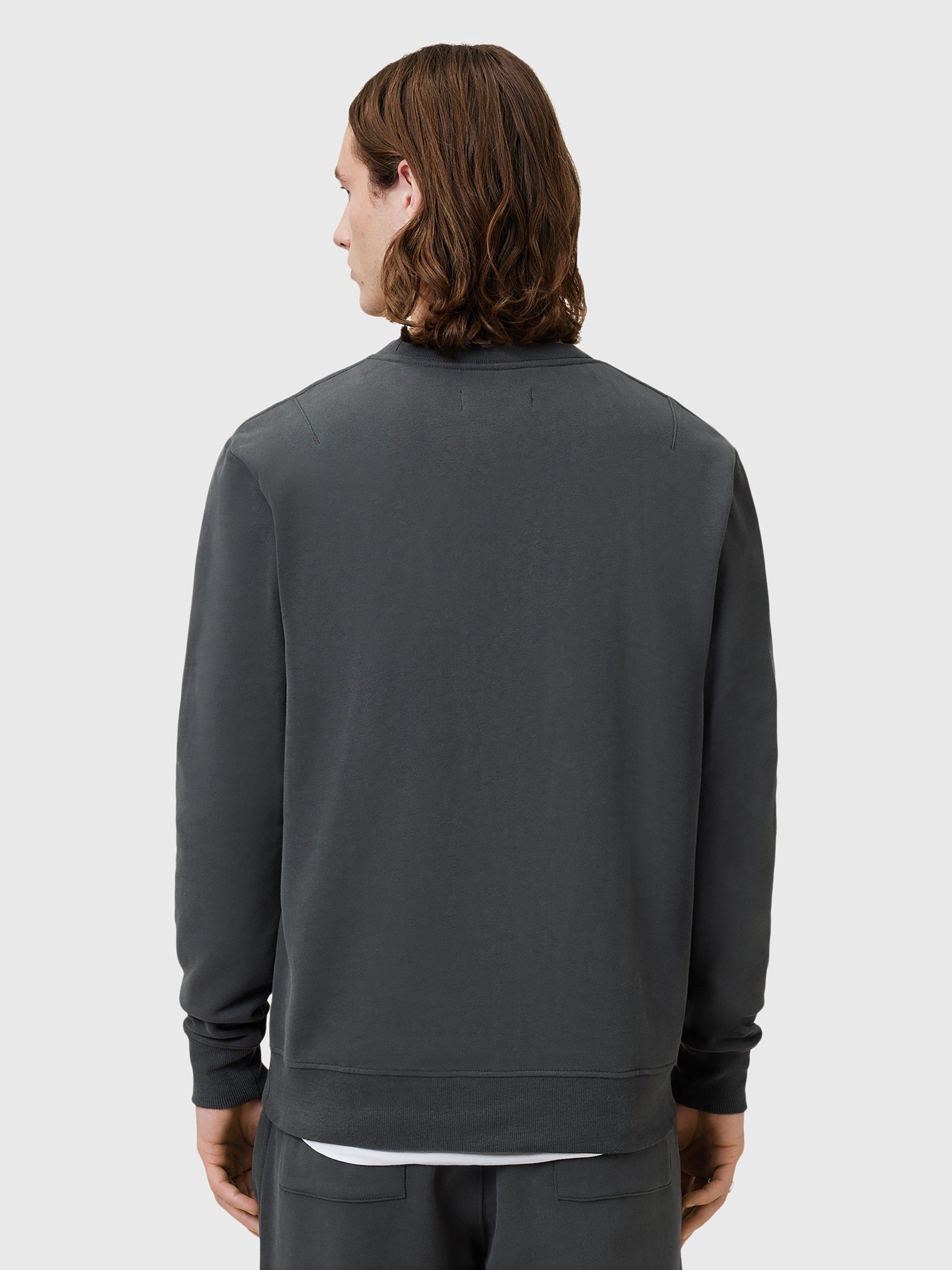 Product image 2 of 8, which shows AllSaints Raven Organic Cotton Sweatshirt, Carter Grey, XS