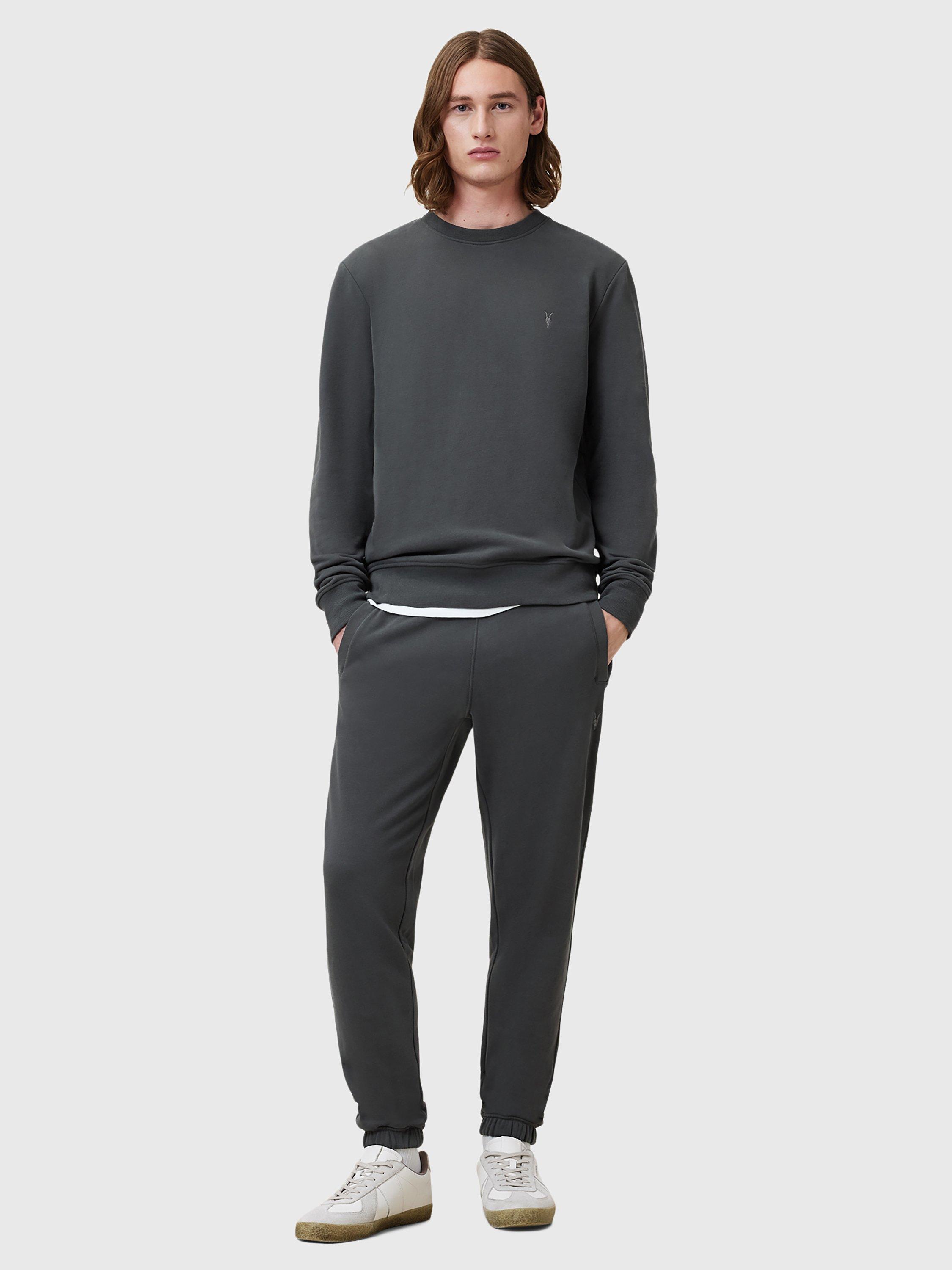 Product image 3 of 8, which shows AllSaints Raven Organic Cotton Sweatshirt, Carter Grey, XS
