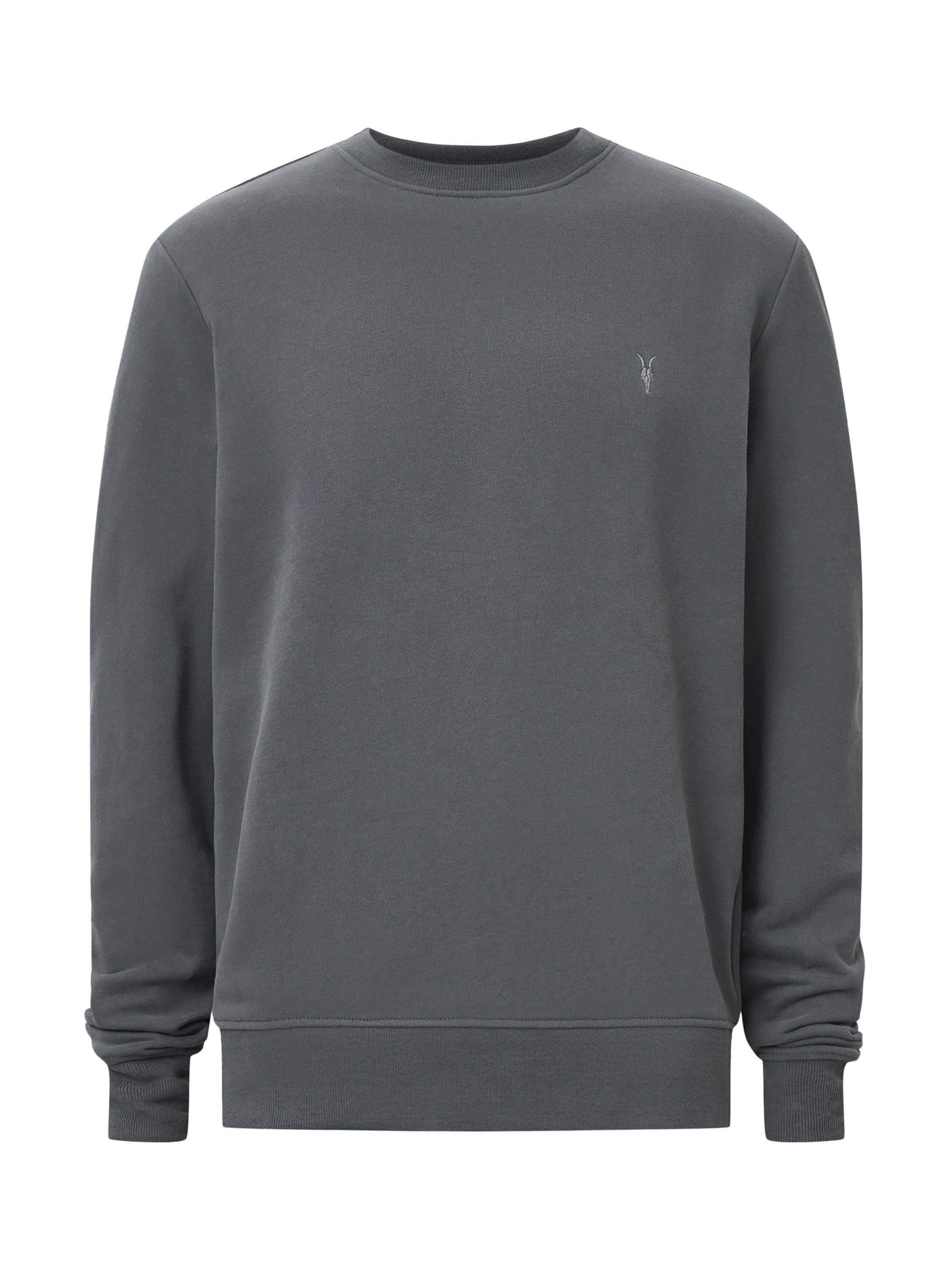 Product image 4 of 8, which shows AllSaints Raven Organic Cotton Sweatshirt, Carter Grey, XS
