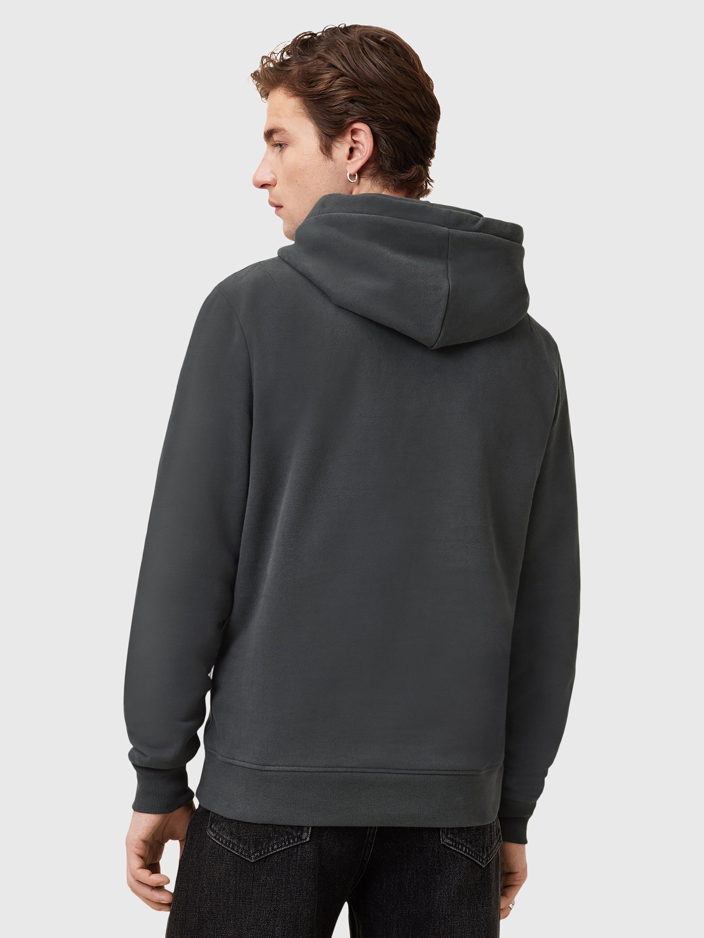 Product image 2 of 7, which shows AllSaints Raven Organic Cotton Hoodie, Carter Grey, L