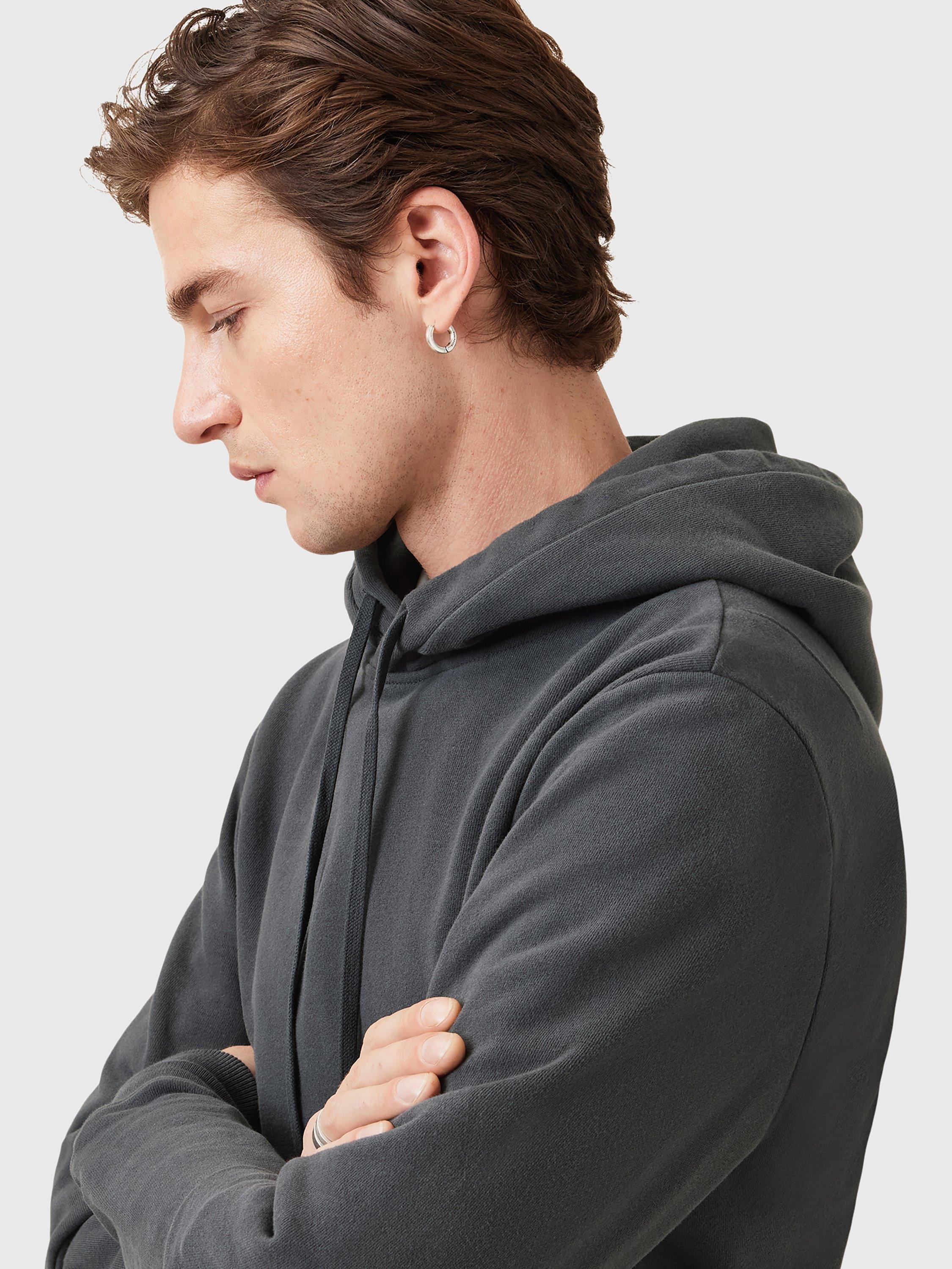 Product image 6 of 7, which shows AllSaints Raven Organic Cotton Hoodie, Carter Grey, L