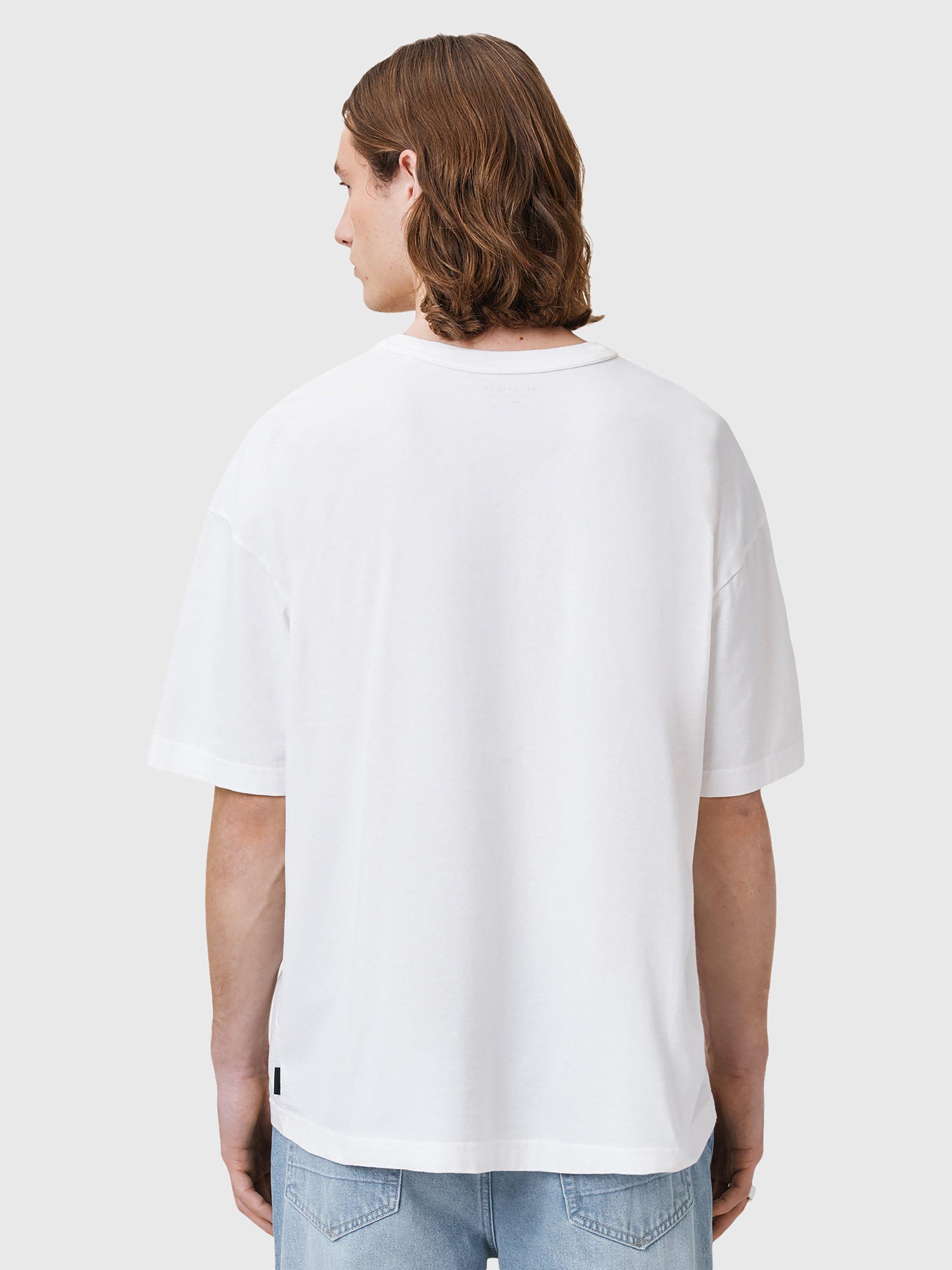 Product image 2 of 7, which shows AllSaints Sonny Organic Cotton Blend Oversized Crew Neck T-Shirt, White, S