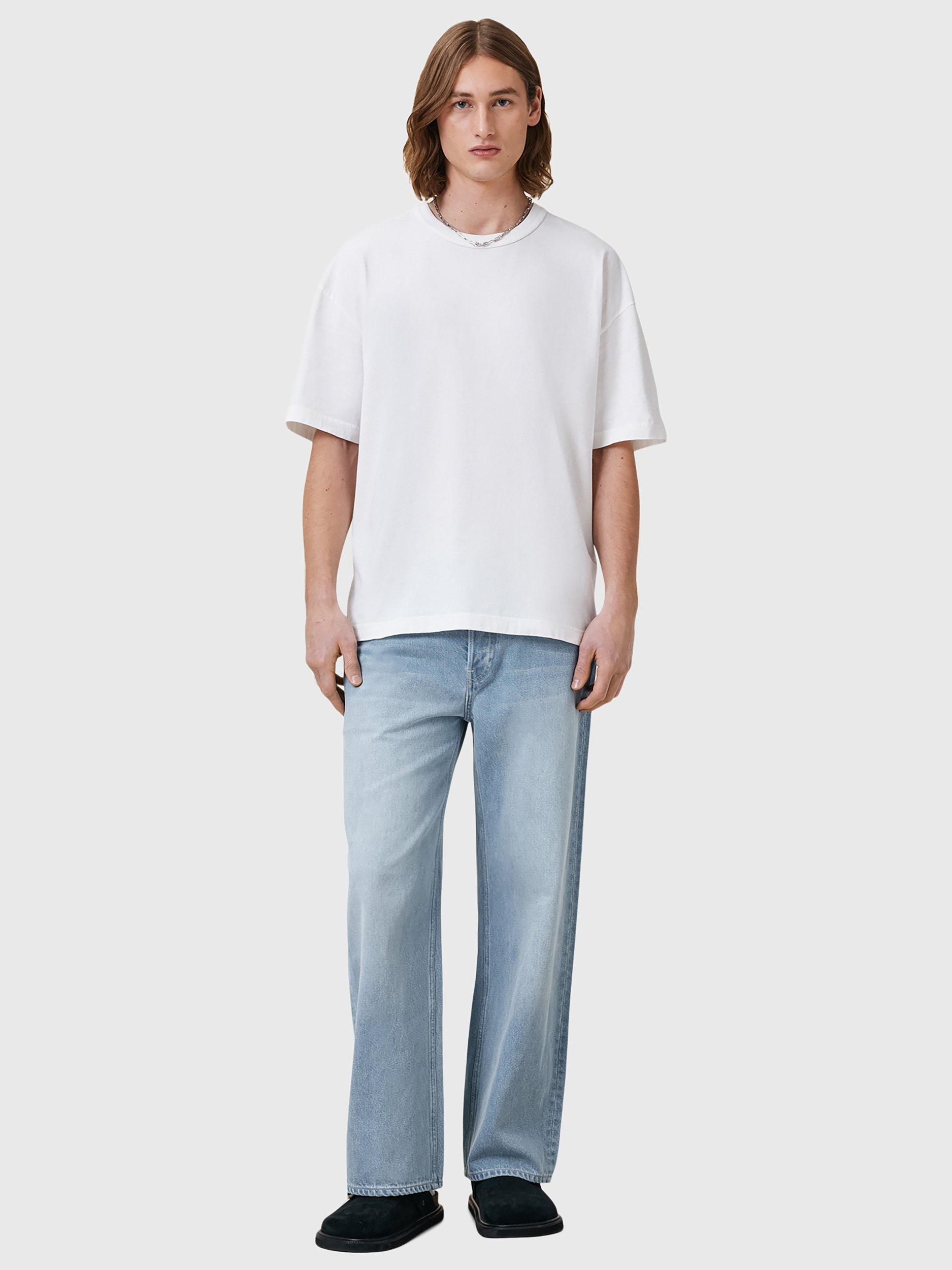 Product image 3 of 7, which shows AllSaints Sonny Organic Cotton Blend Oversized Crew Neck T-Shirt, White, S