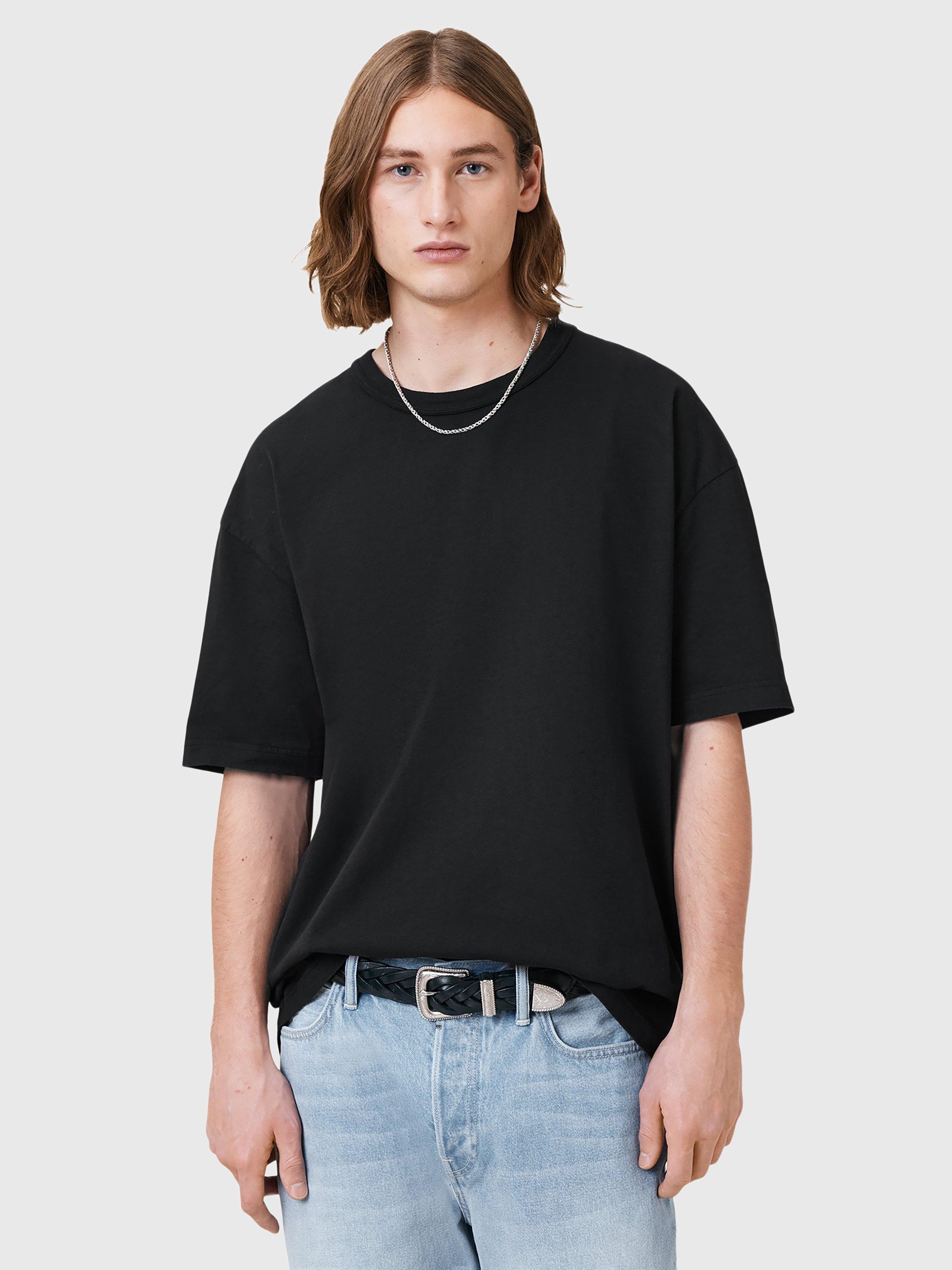 Product image 1 of 8, which shows AllSaints Sonny Oversized T-Shirt, Black, L
