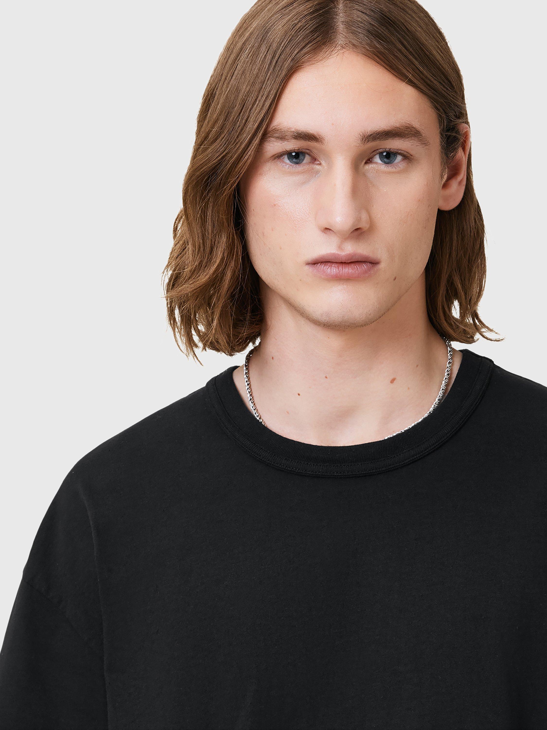 Product image 5 of 8, which shows AllSaints Sonny Oversized T-Shirt, Black, L