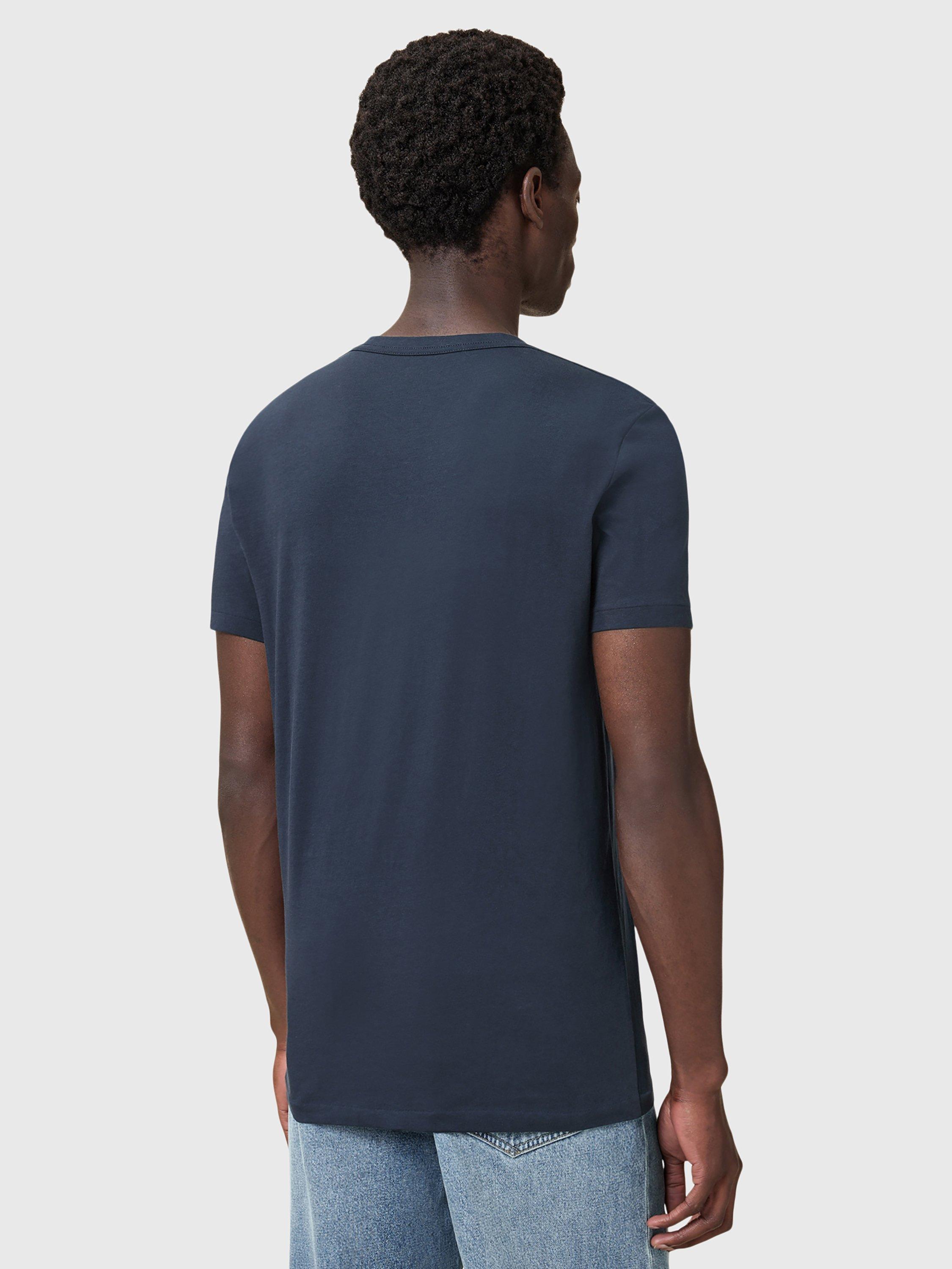 Product image 2 of 5, which shows AllSaints Tonic Organic Cotton Crew T-Shirt, Navy, XS