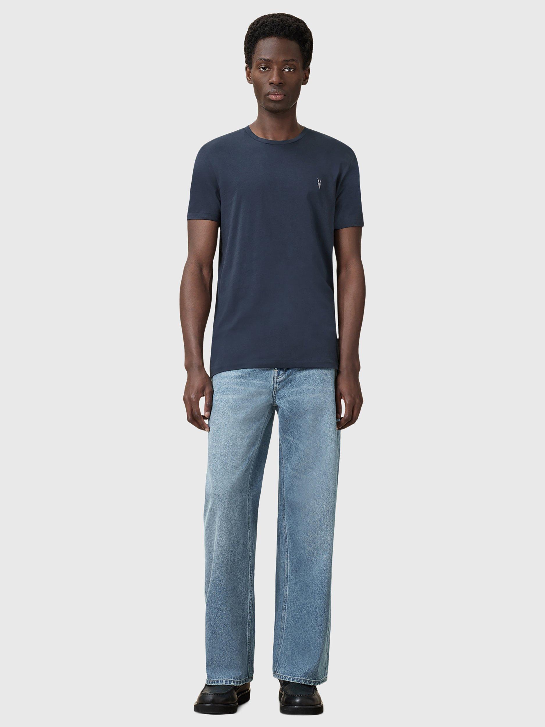 Product image 3 of 5, which shows AllSaints Tonic Organic Cotton Crew T-Shirt, Navy, XS