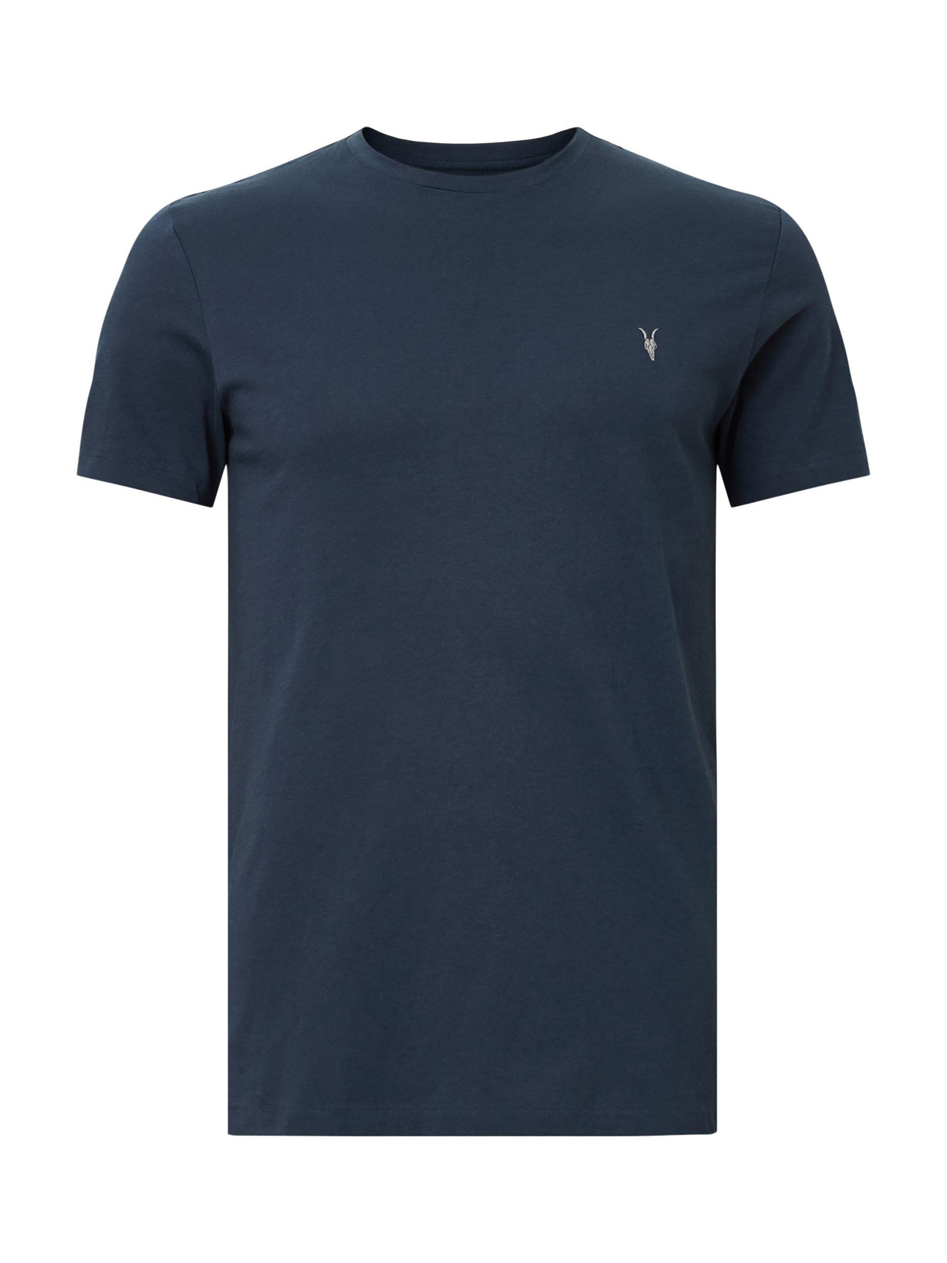 Product image 4 of 5, which shows AllSaints Tonic Organic Cotton Crew T-Shirt, Navy, XS