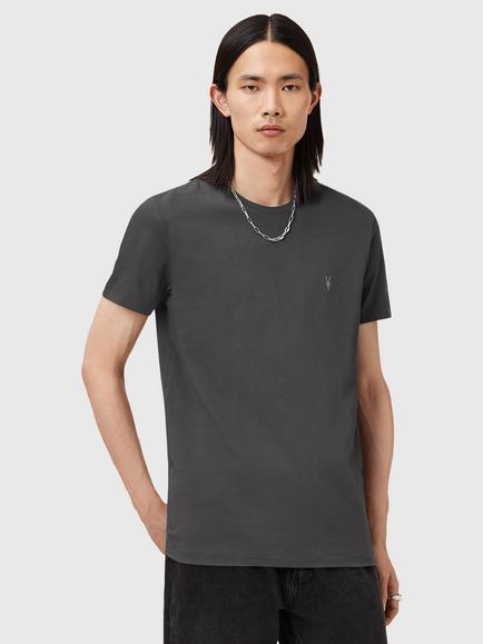 AllSaints Tonic Organic Cotton Crew T-Shirt, Carter Grey