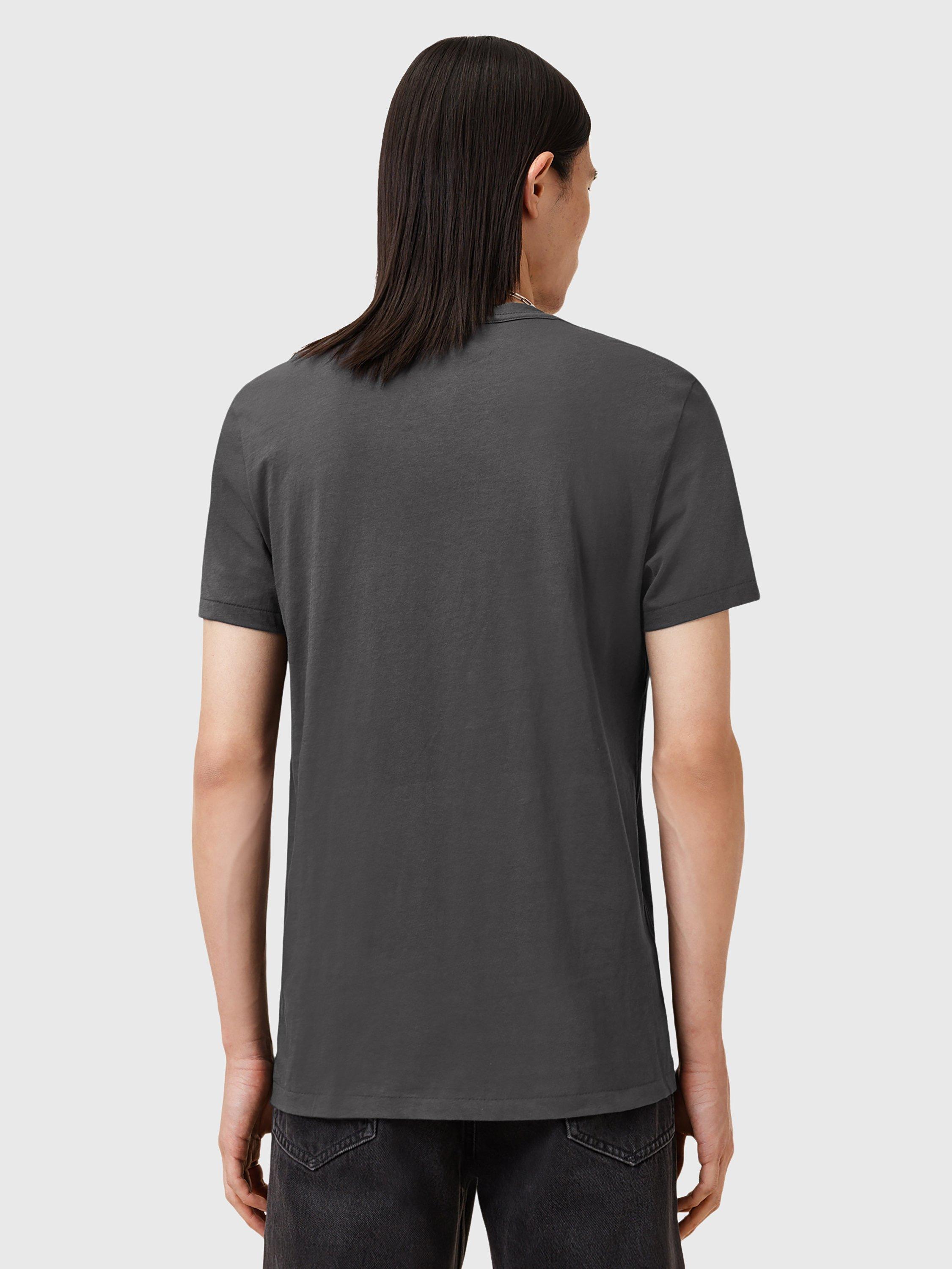 Product image 2 of 5, which shows AllSaints Tonic Organic Cotton Crew T-Shirt, Carter Grey, XS