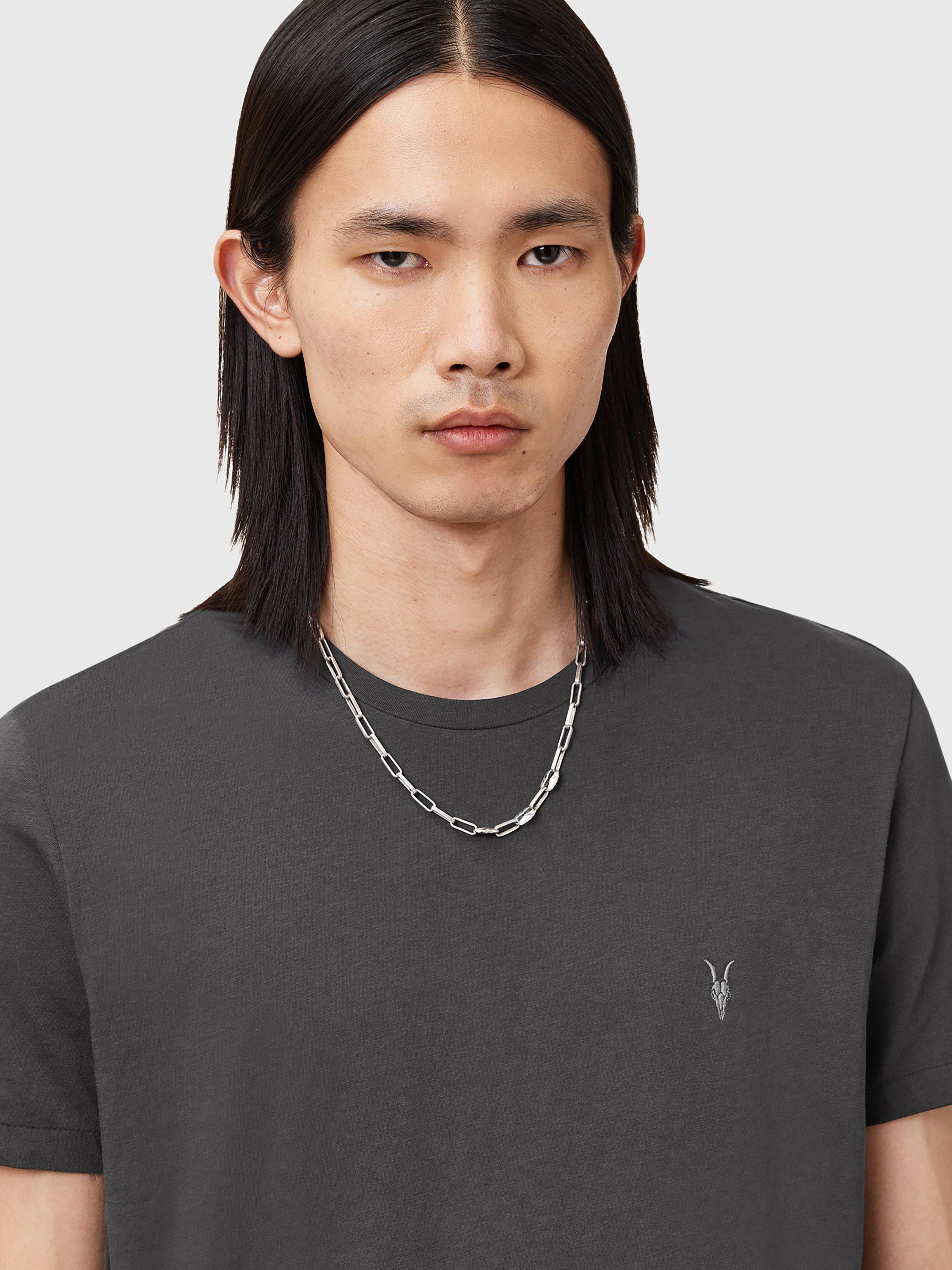Product image 5 of 5, which shows AllSaints Tonic Organic Cotton Crew T-Shirt, Carter Grey, XS