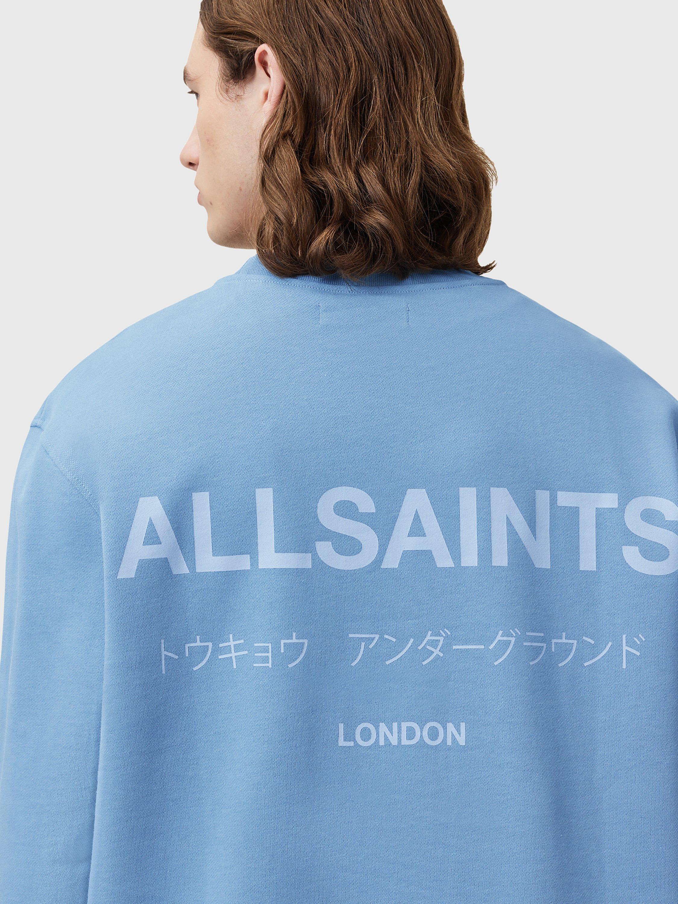 Product image 5 of 6, which shows AllSaints Underground Organic Cotton Sweatshirt, Bondi Blue, S
