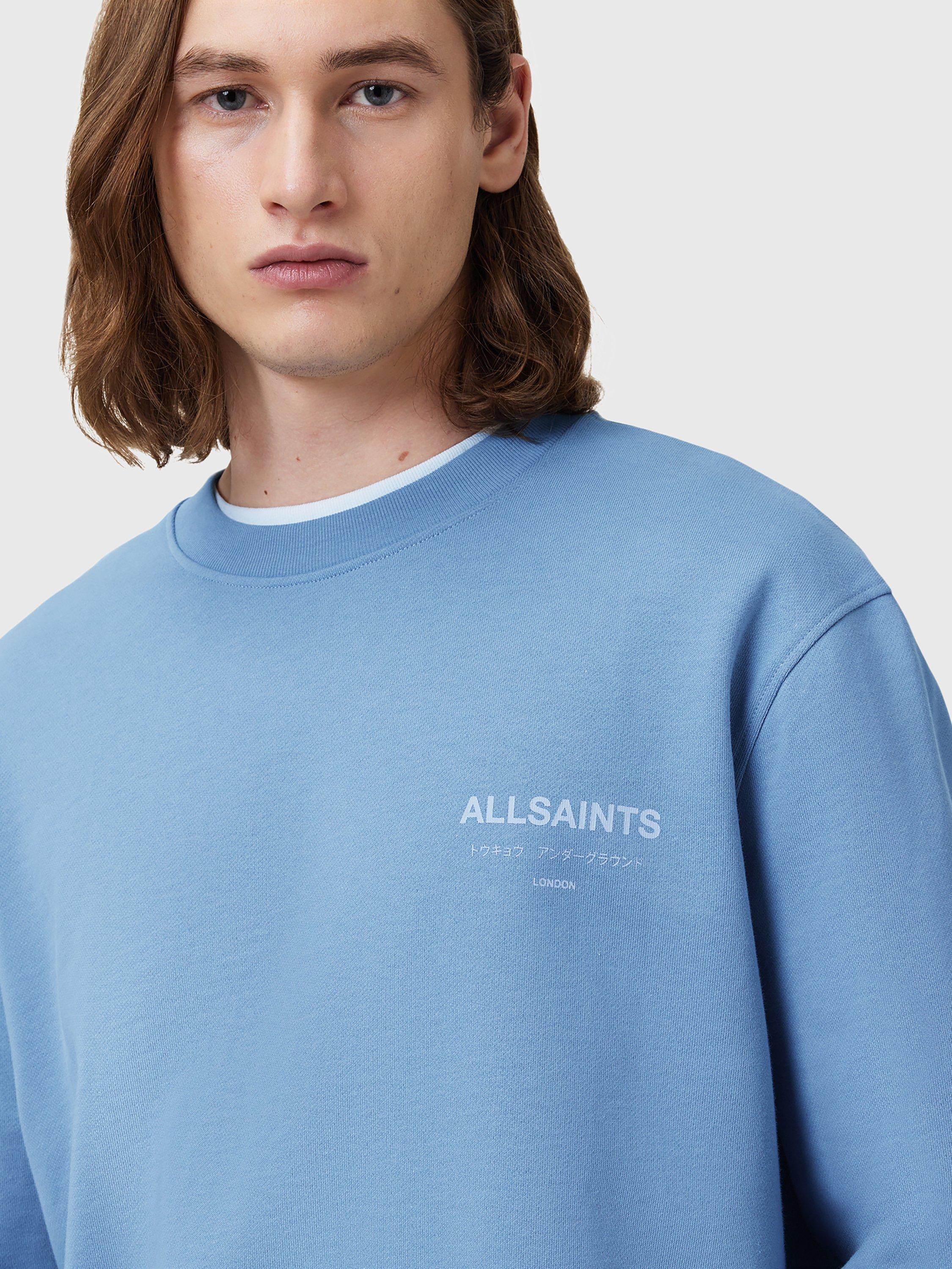 Product image 6 of 6, which shows AllSaints Underground Organic Cotton Sweatshirt, Bondi Blue, S