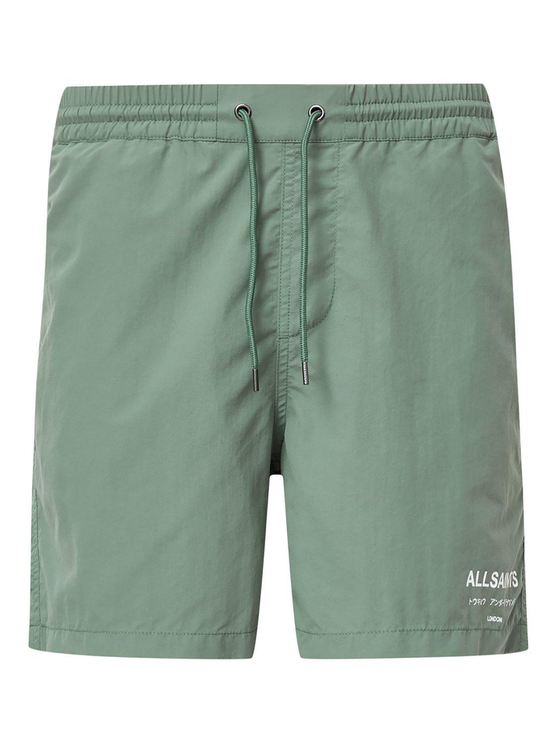 Product image 4 of 10, which shows AllSaints Underground Drawstring Swim Shorts, Island Green, S