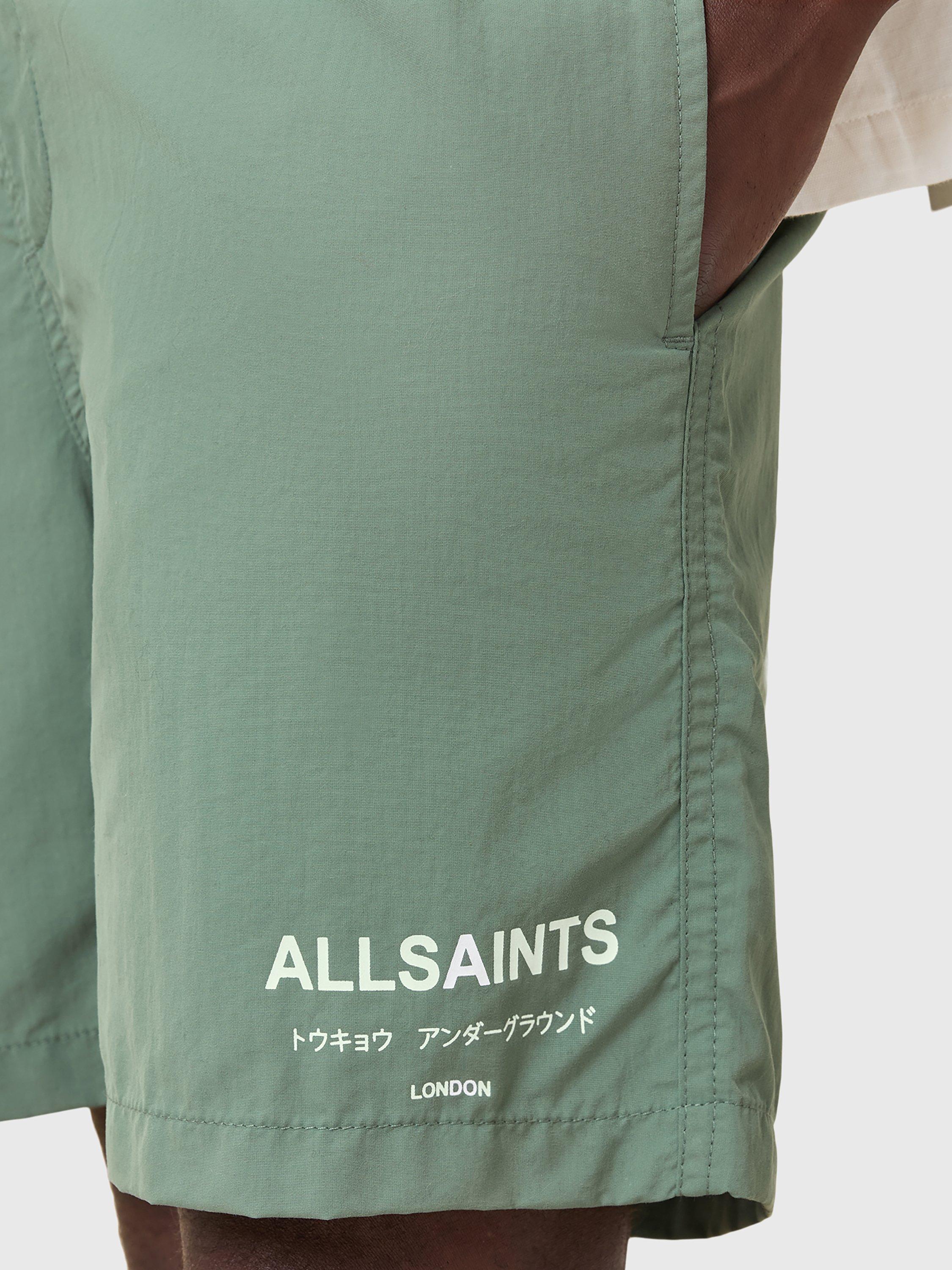 Product image 5 of 10, which shows AllSaints Underground Drawstring Swim Shorts, Island Green, S
